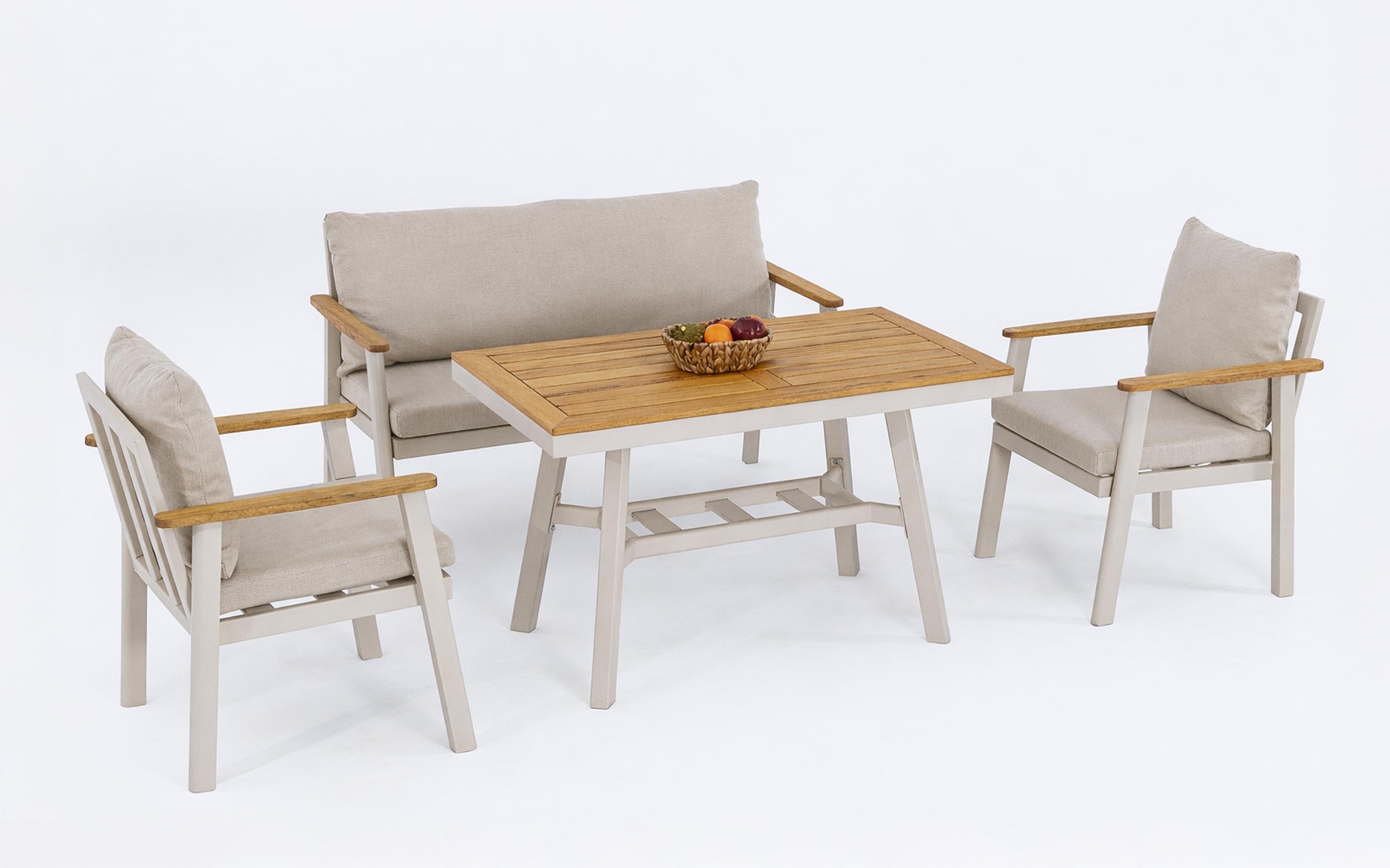 Set of table + chairs + sofa Bella, cream  3