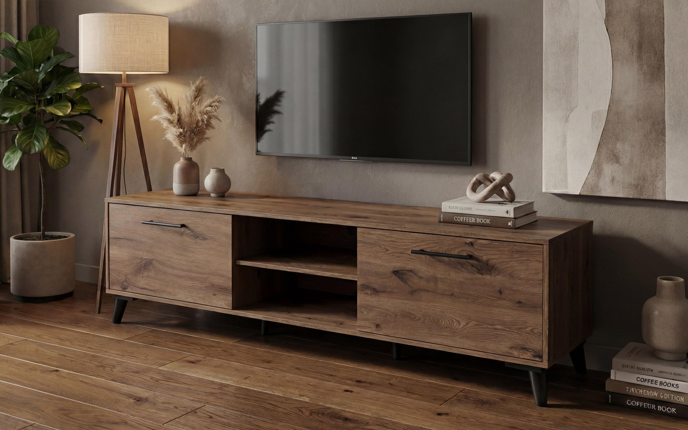 TV cabinet Belagio, dark Scandinavian oak  3
