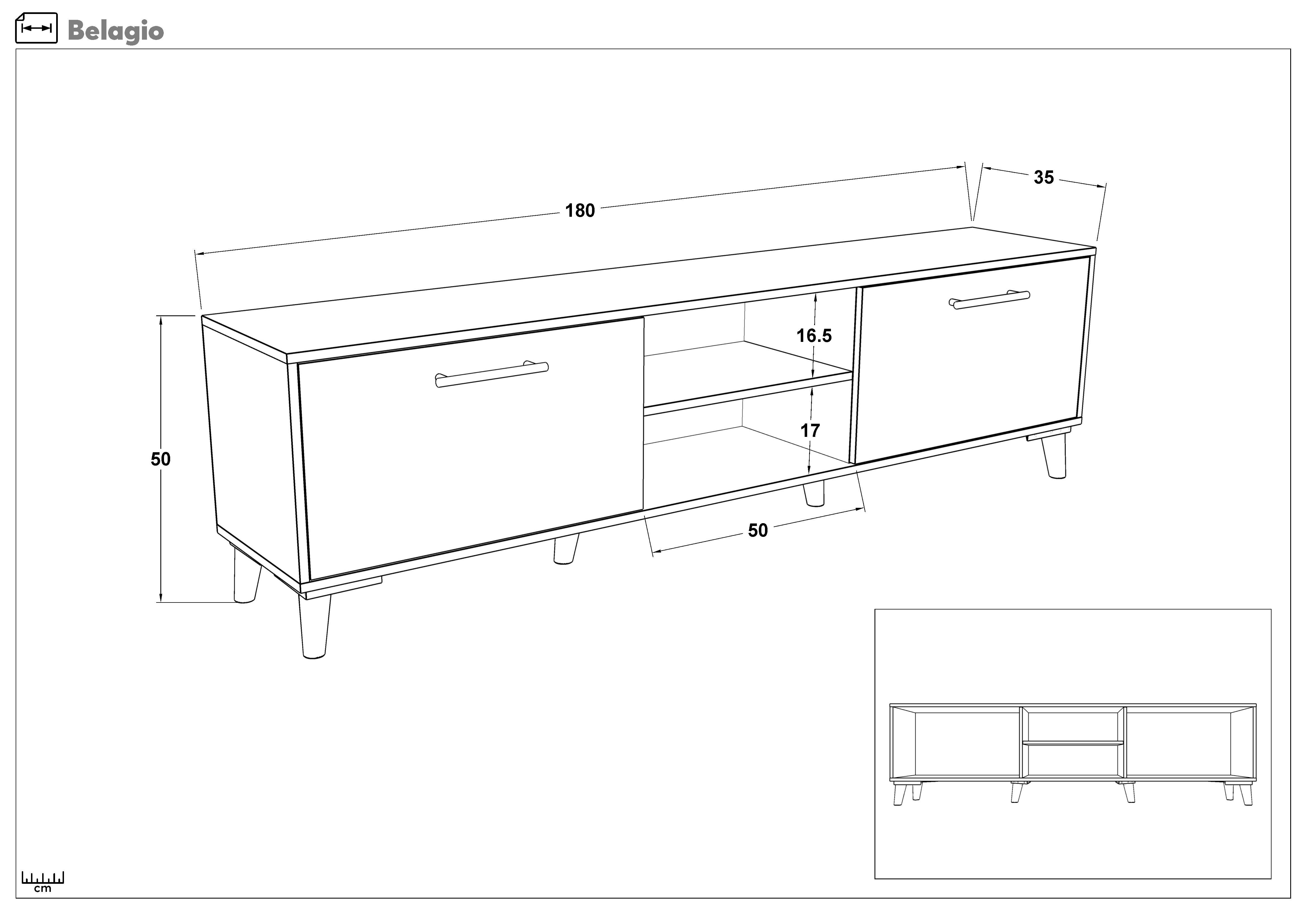 TV cabinet Belagio, light Scandinavian oak  2