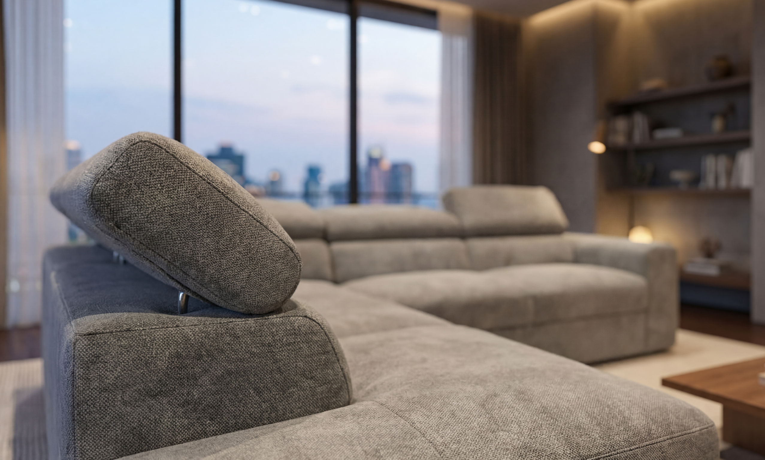 Extendable corner sofa Belisa, light grey  3