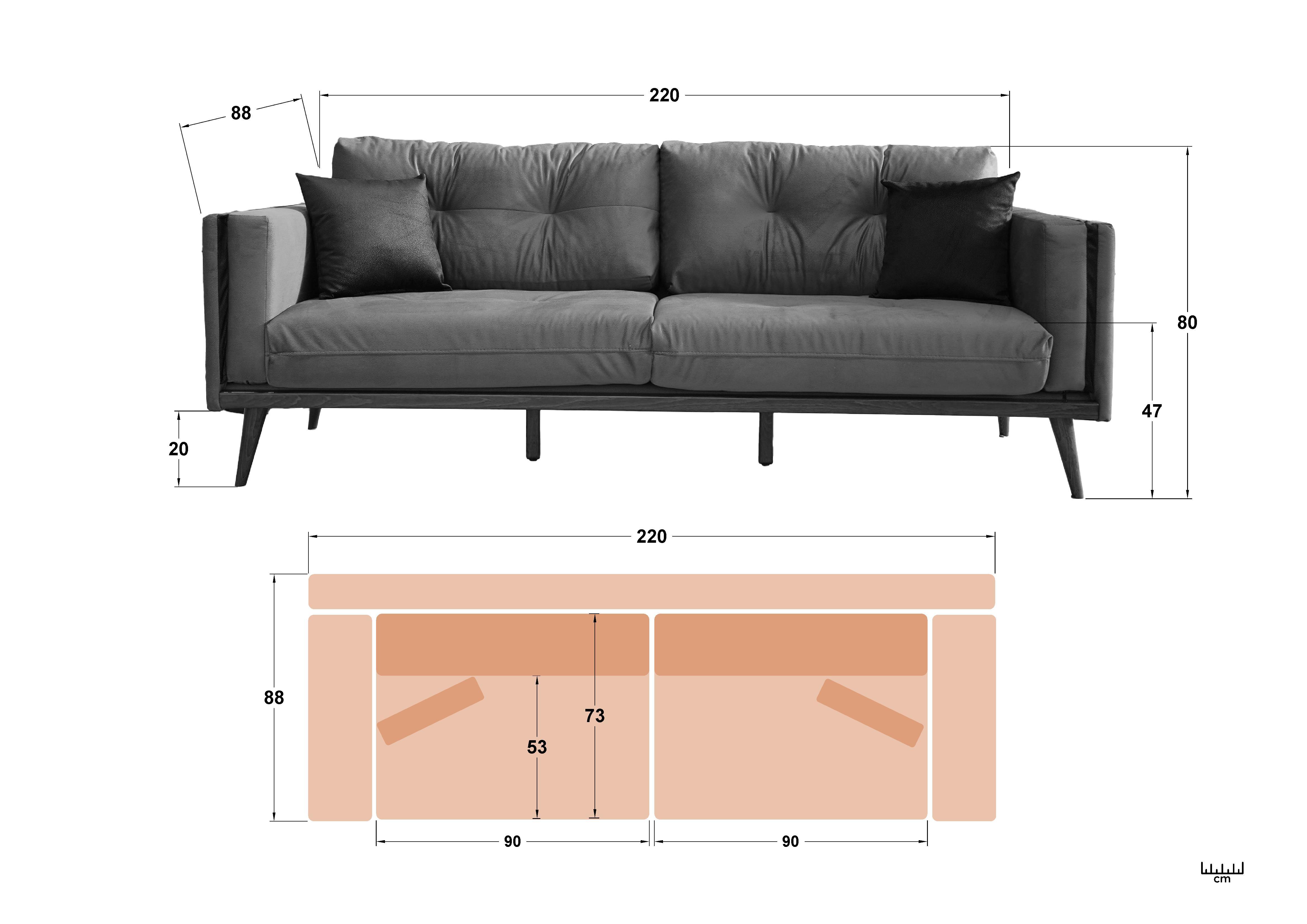 Sofa Bellevue, burgundy  2
