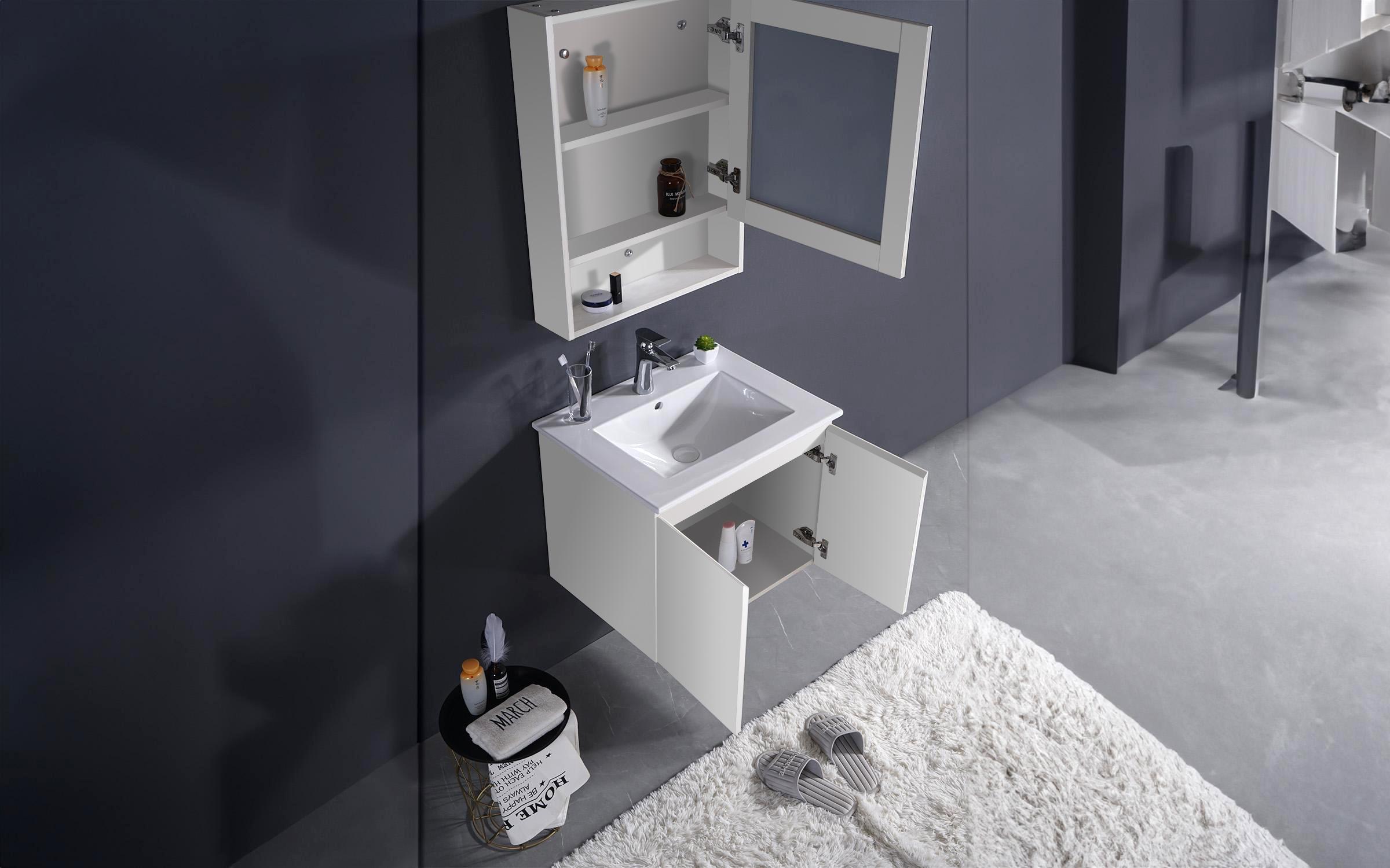 PVC bathroom cabinet set Elenae 2, white  3