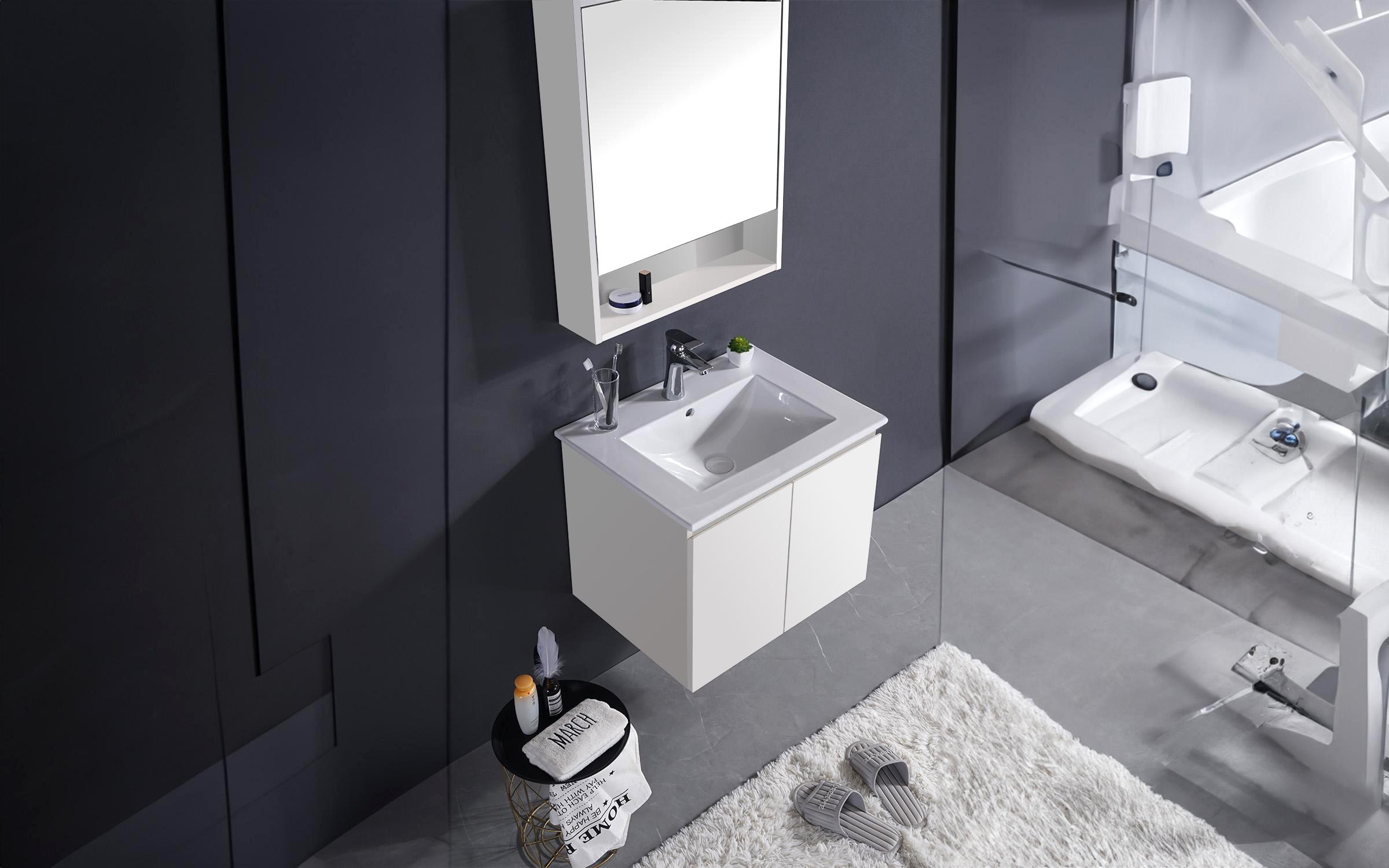 PVC bathroom cabinet set Elenae 2, white  2