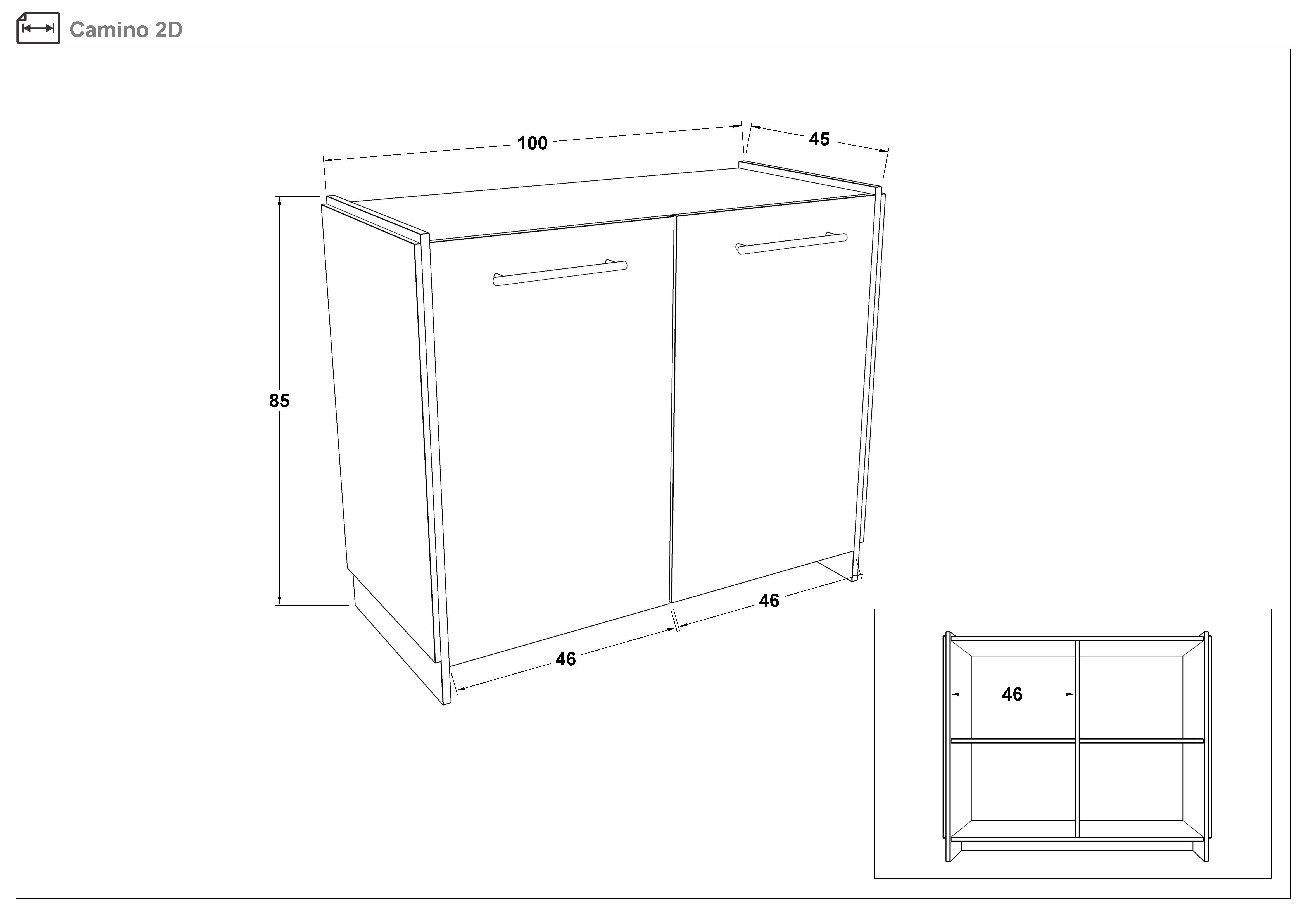 Dresser Camino 2D, Wotan oak + black  2