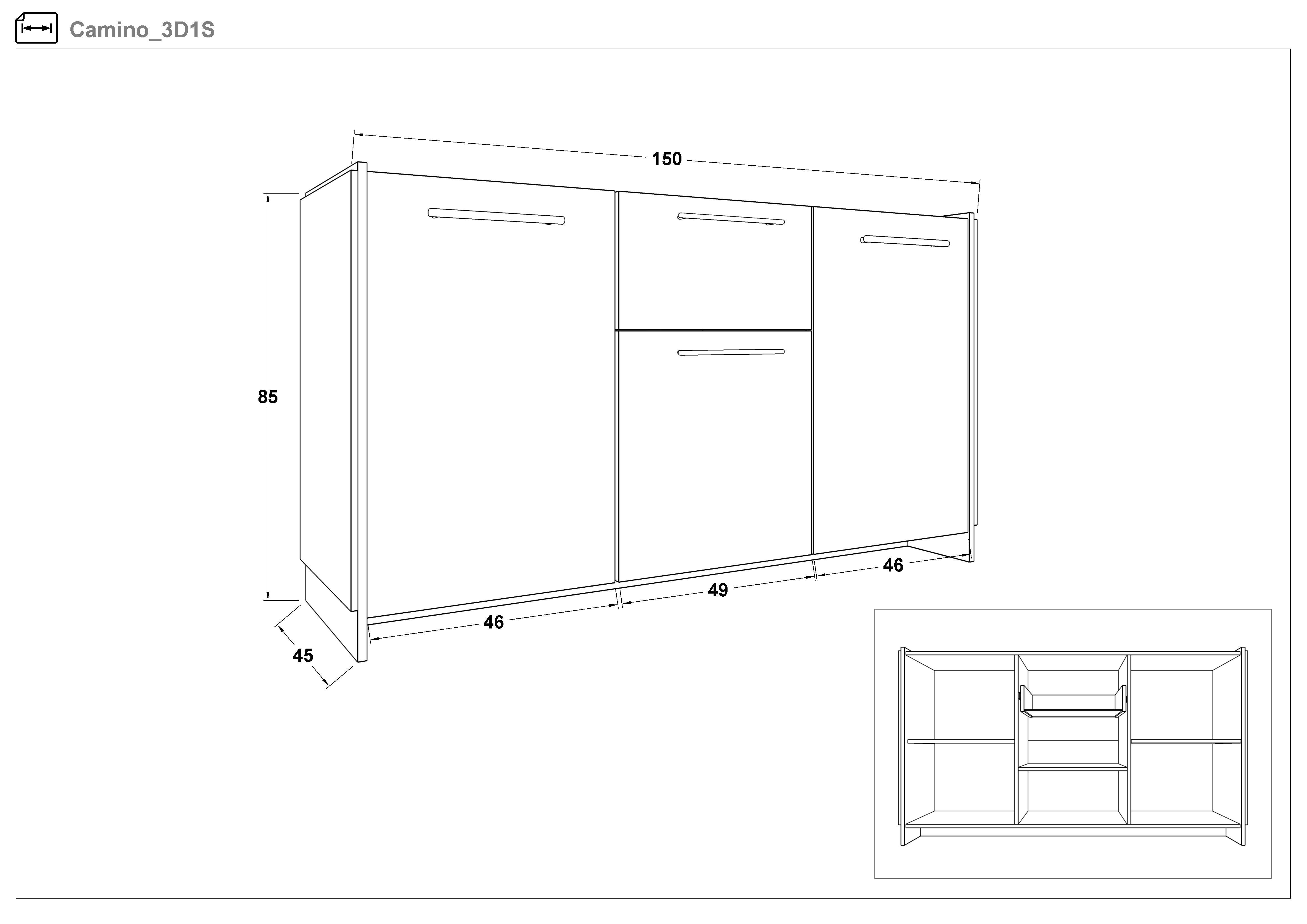 Dresser Camino 3D1S, Wotan oak + black  2