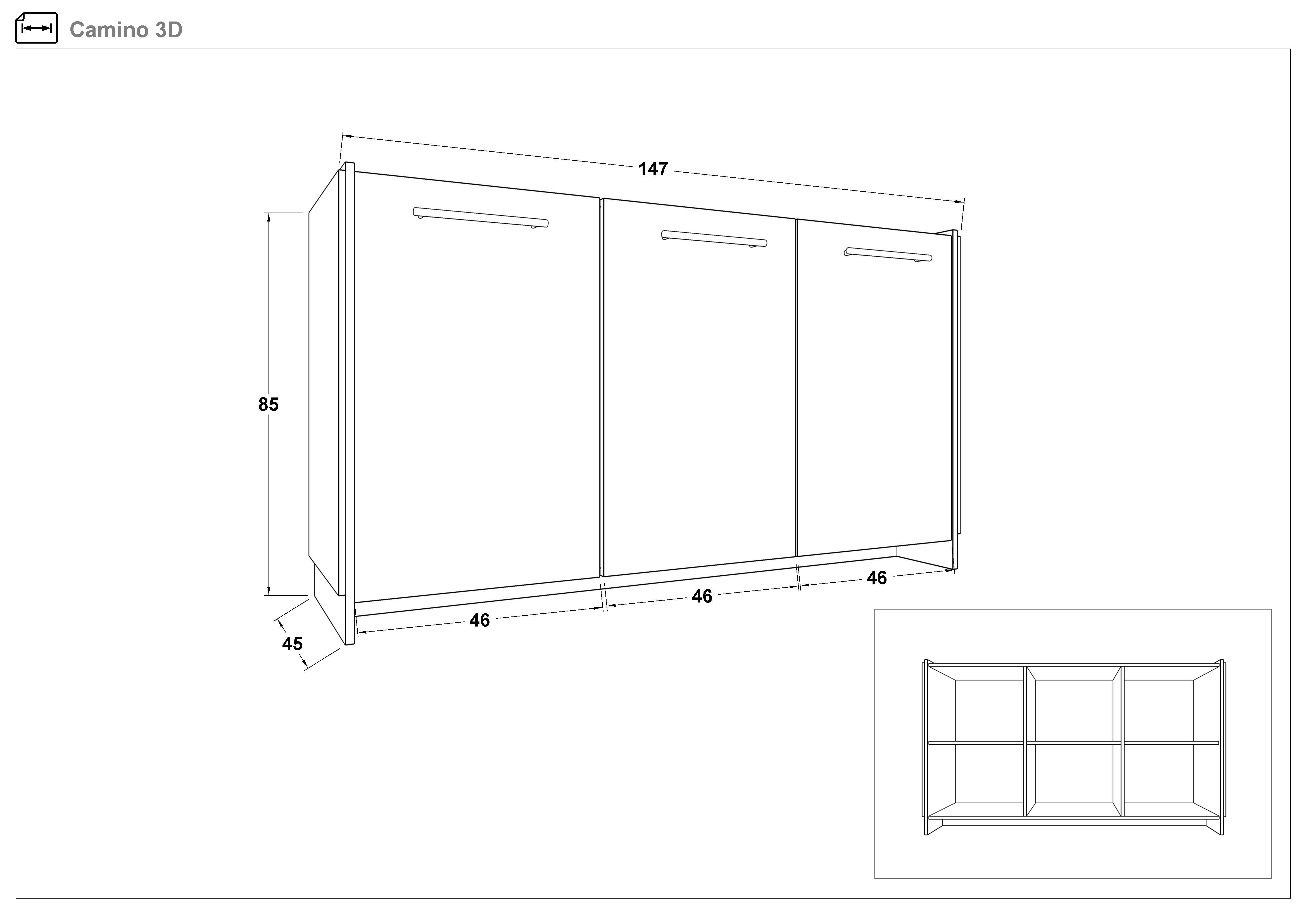 Dresser Camino 3D, Wotan oak + black  2