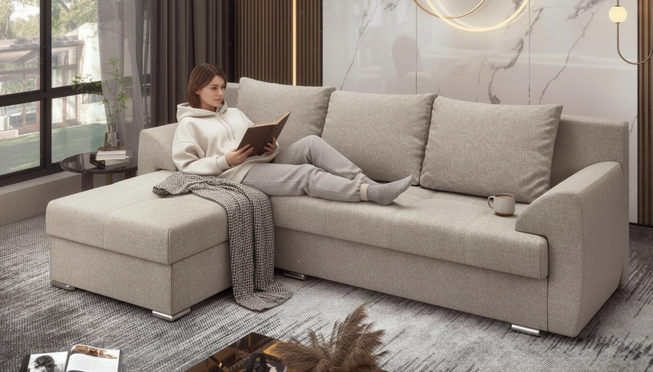Extendable corner sofa Interio, beige  3