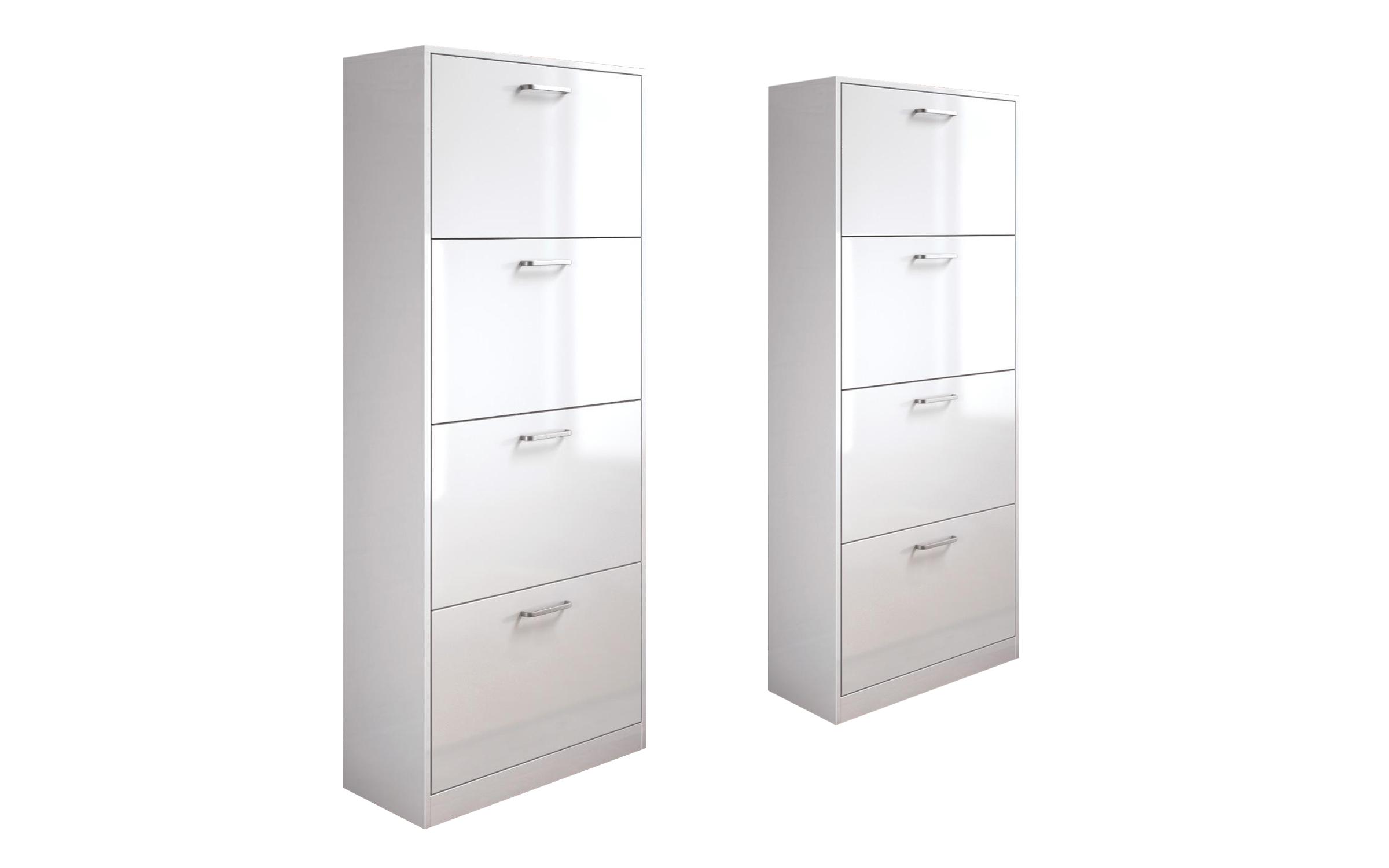 Set of 2 shoe cabinets Beko 4, white gloss  1