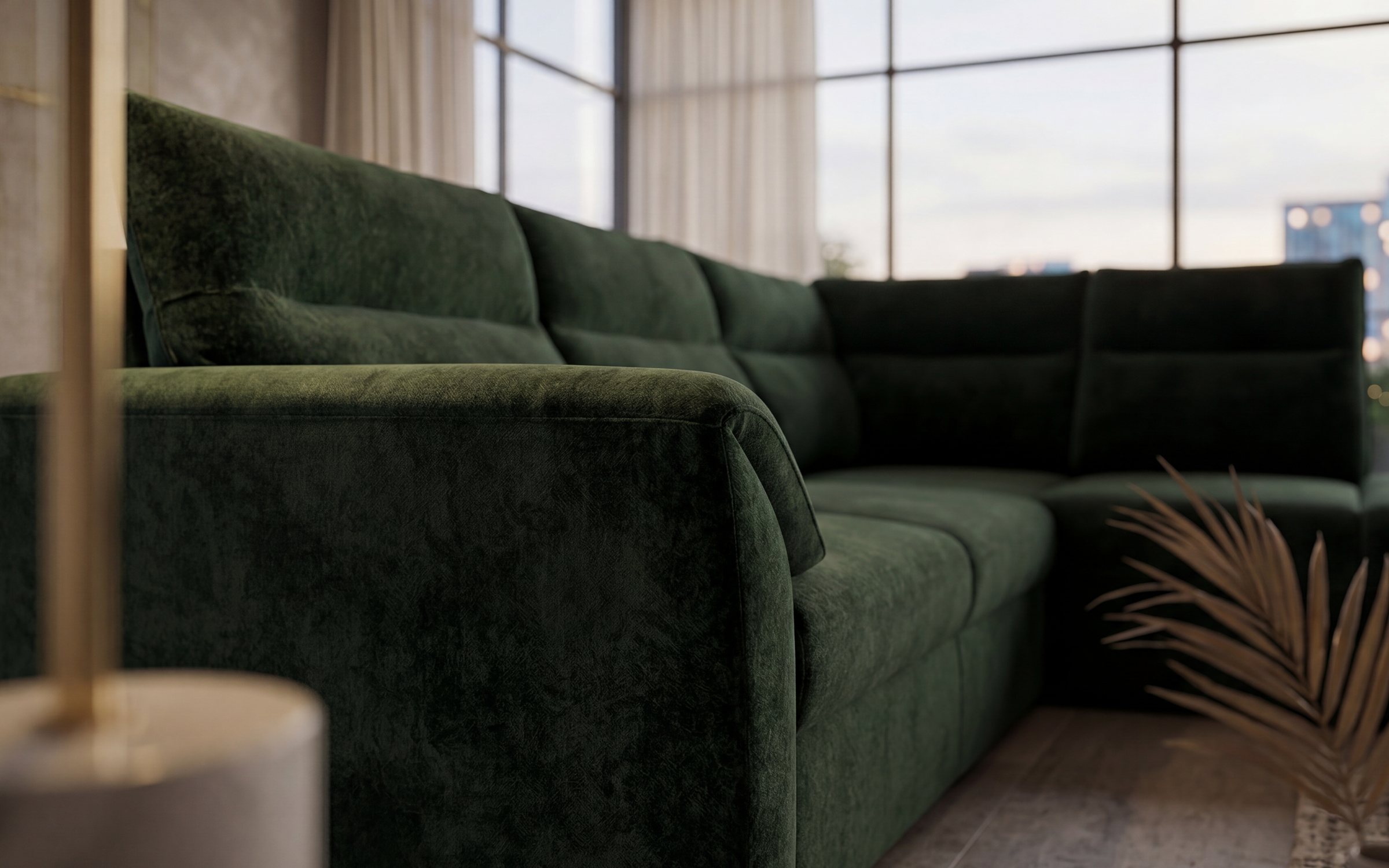 Extendable corner sofa Parmo, dark green  3