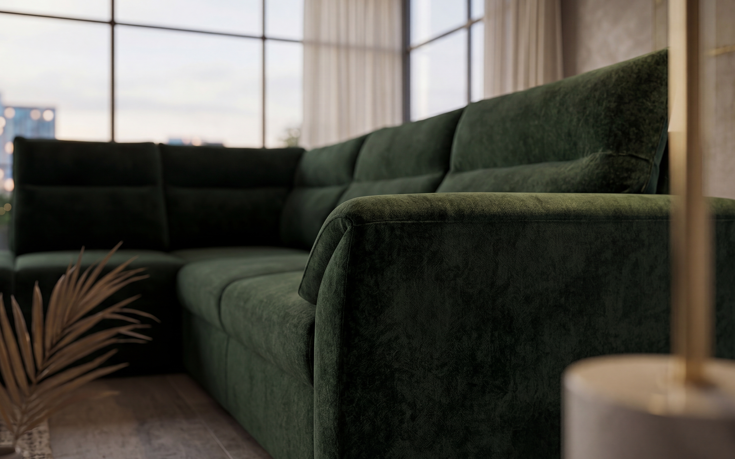 Extendable corner sofa Parmo, dark green  2
