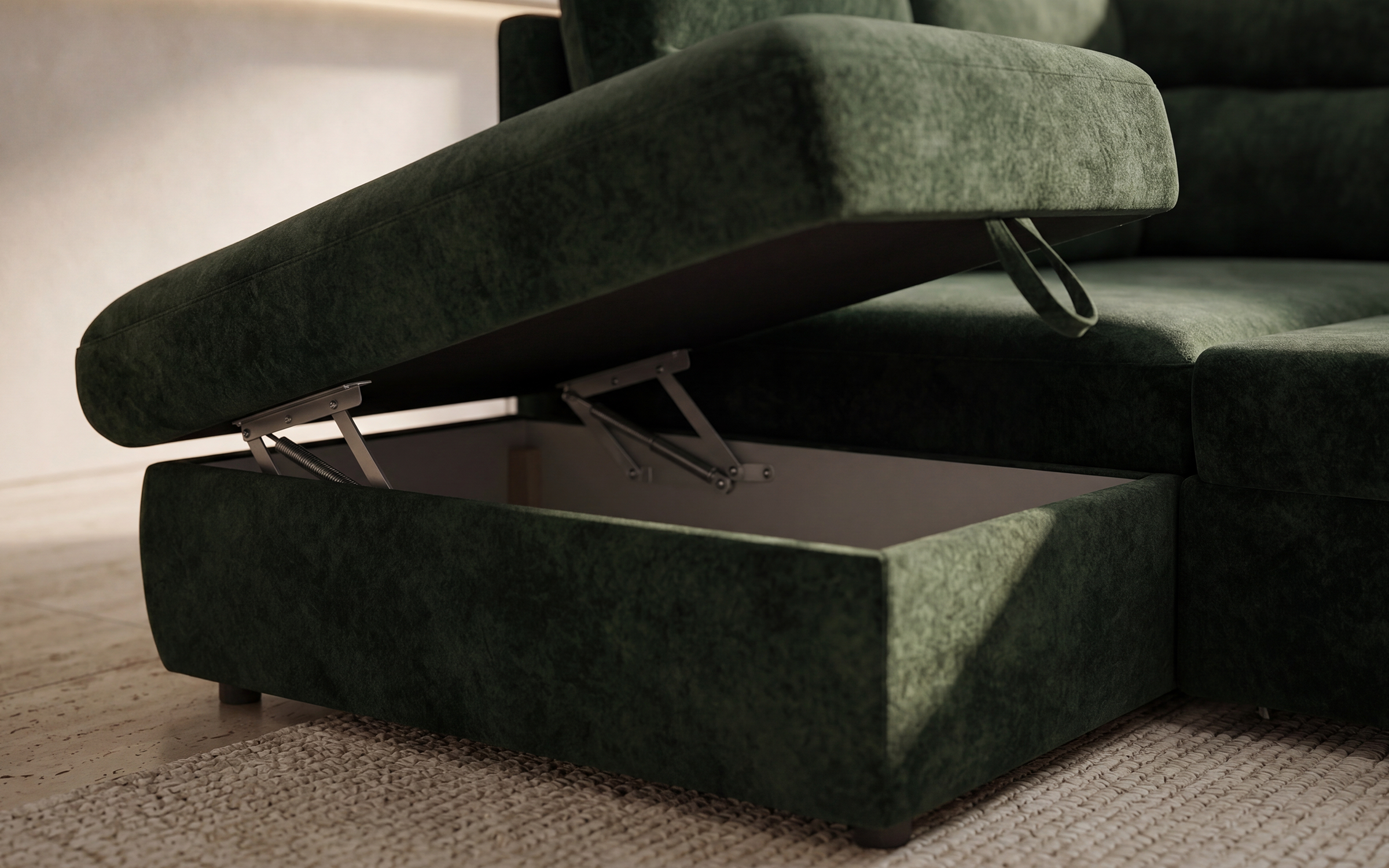 Extendable corner sofa Parmo, dark green  5