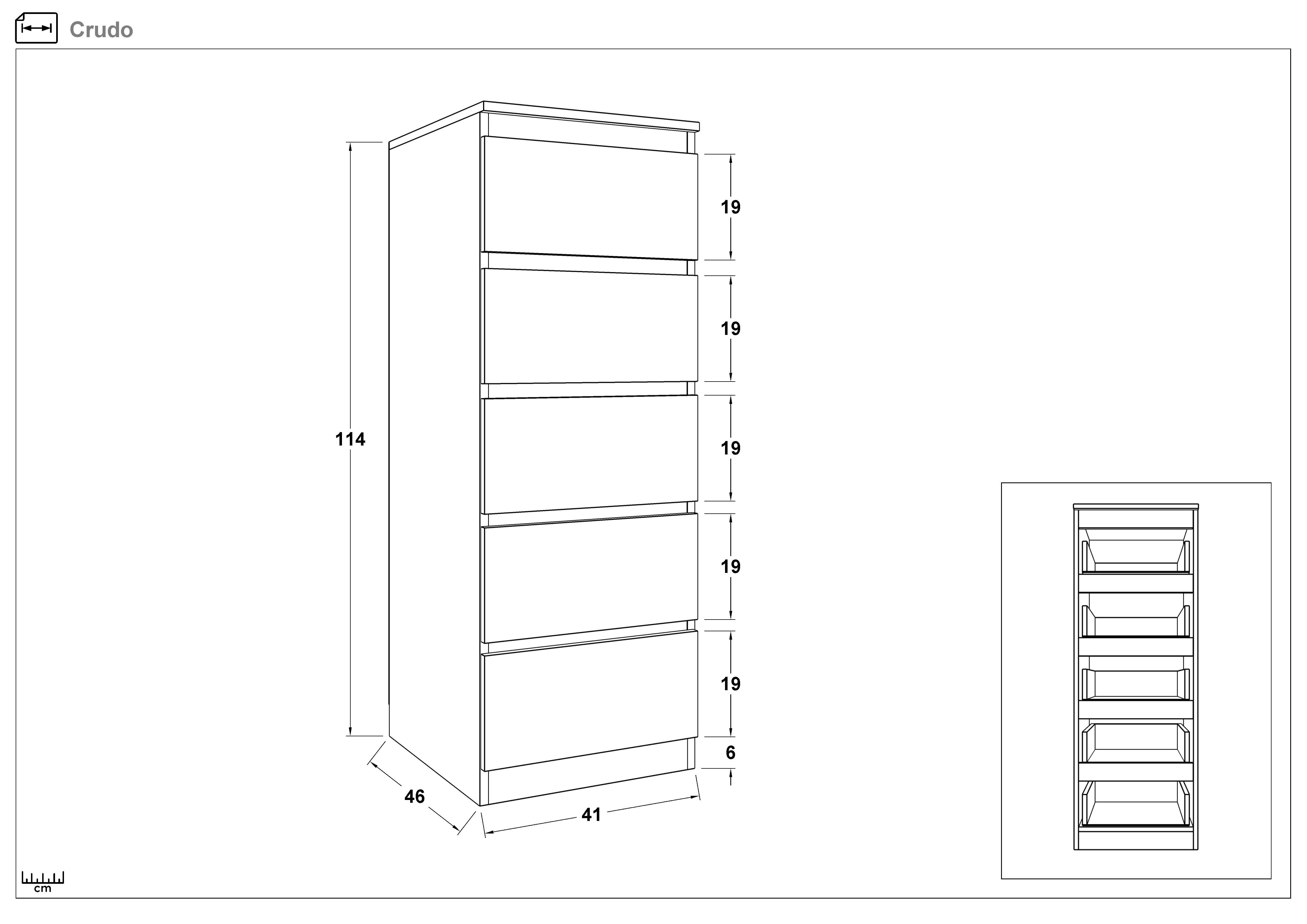 Set of 2 dressers Crudo, Wotan oak  2