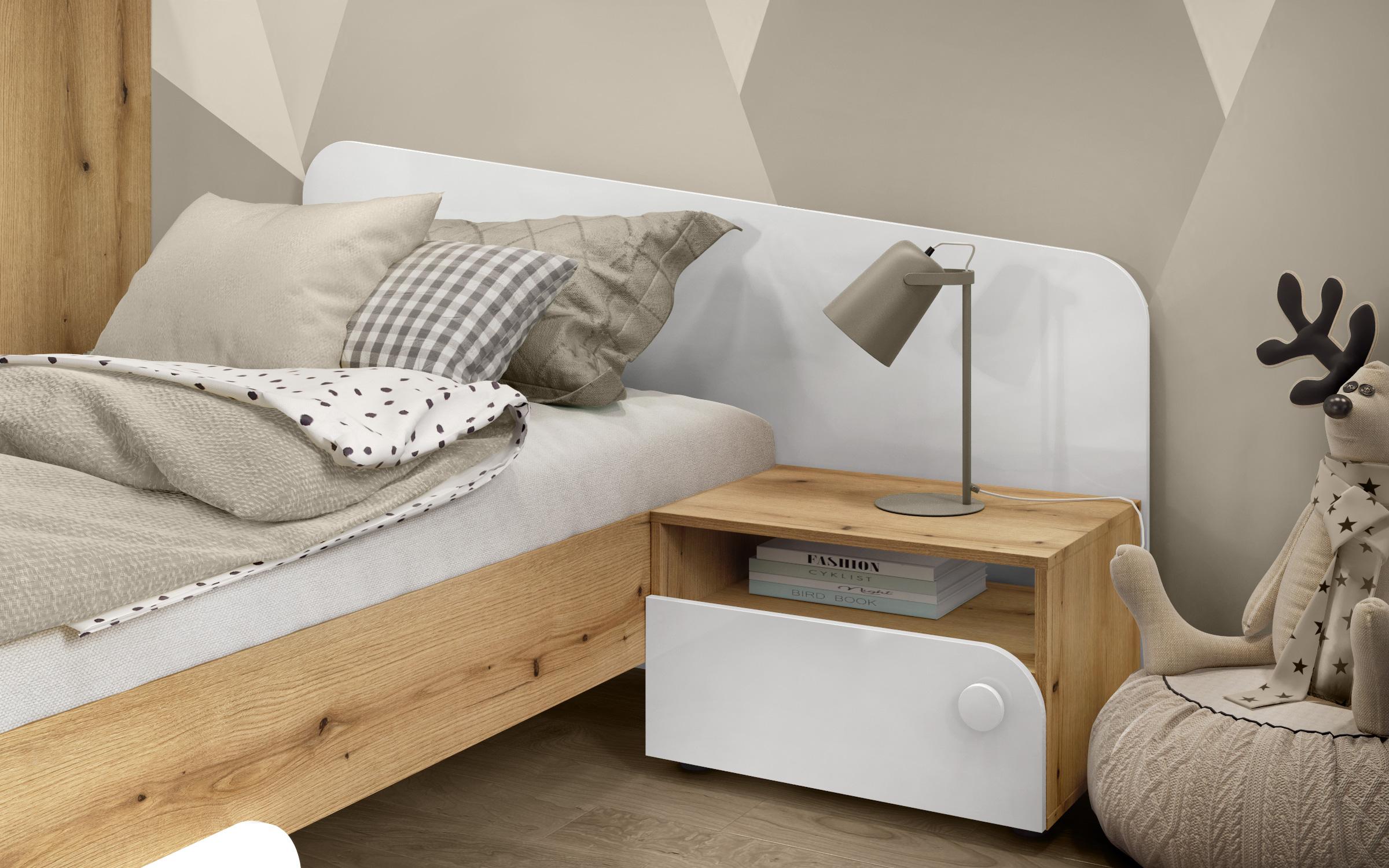 Children's bedroom furniture set 90/200 Ira + mattress, Evoke oak + white gloss  3