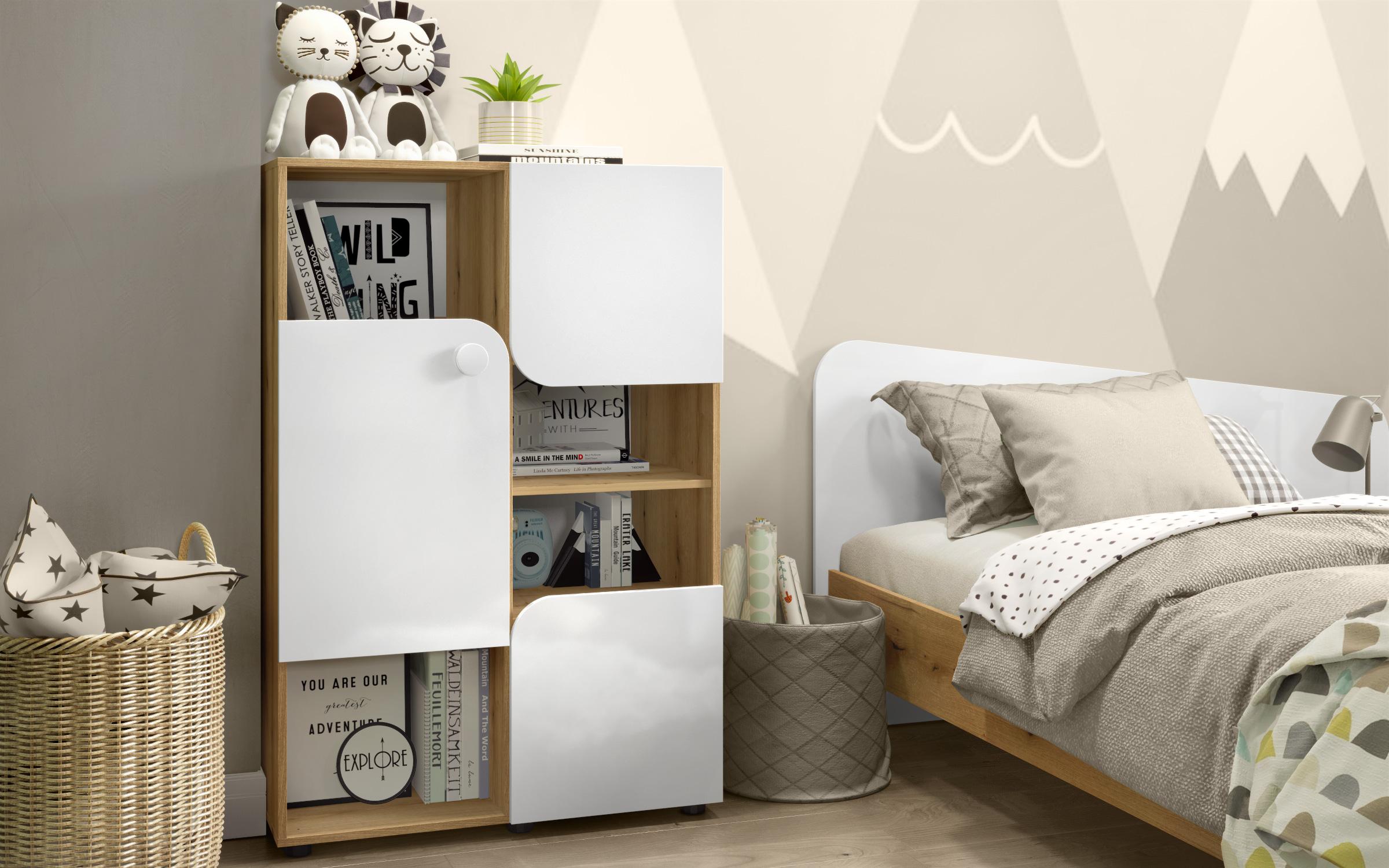 Children's bedroom furniture set 90/200 Ira + mattress, Evoke oak + white gloss  4