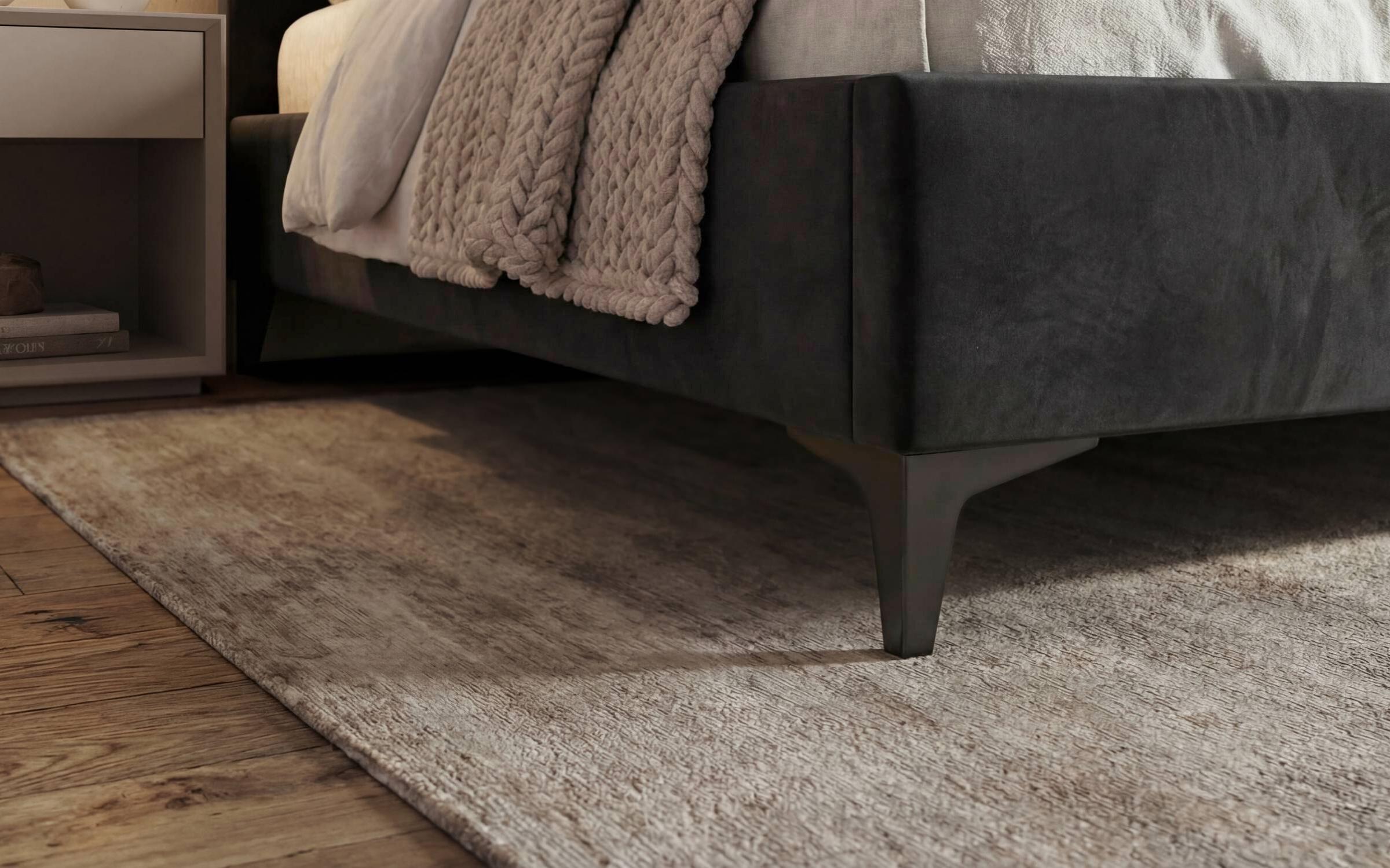 Upholstered double bed for mattress 160/200 Daliya, dark grey  7