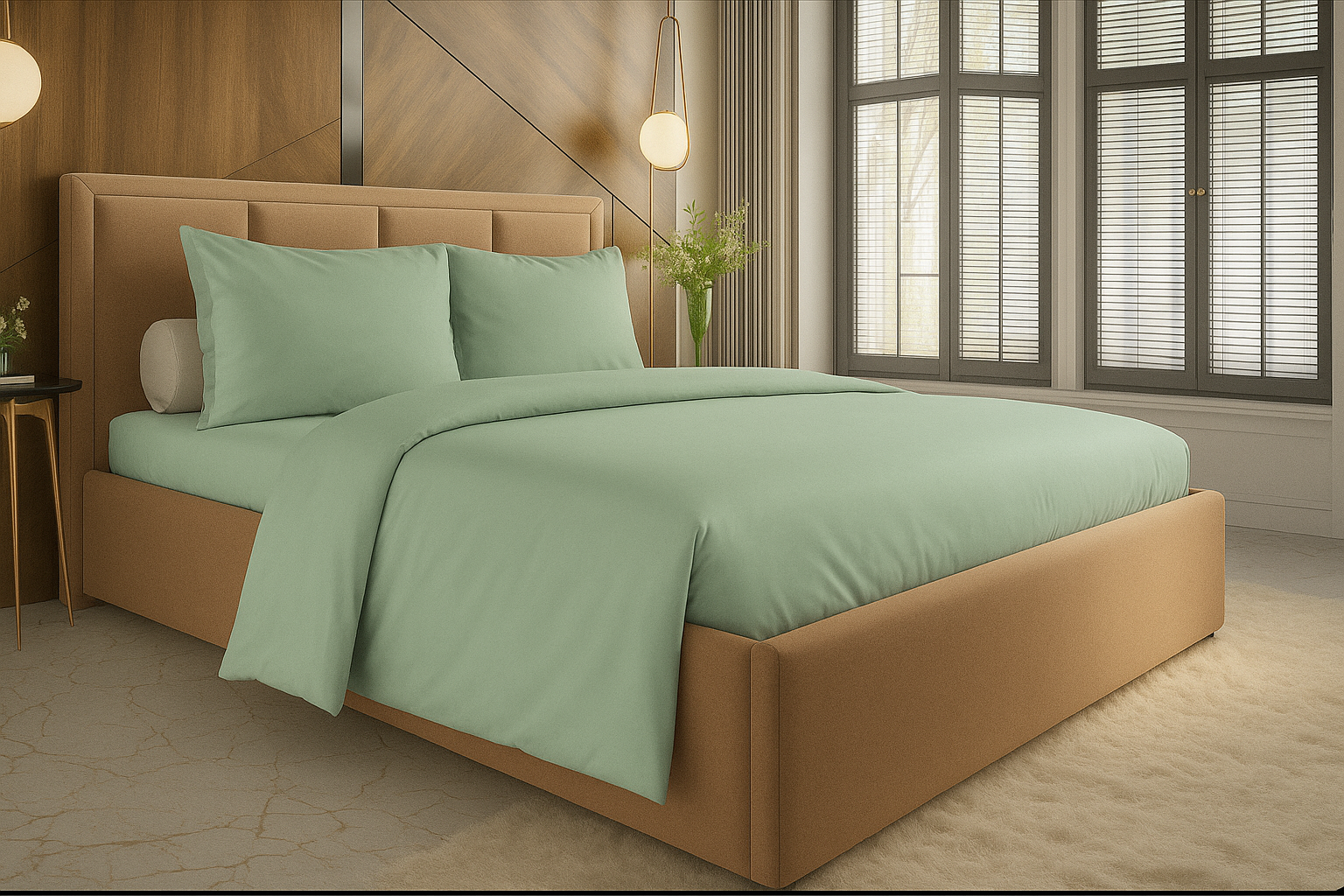 3 parts 200/220 cm; Microfiber Bed linen 04262, mint  2