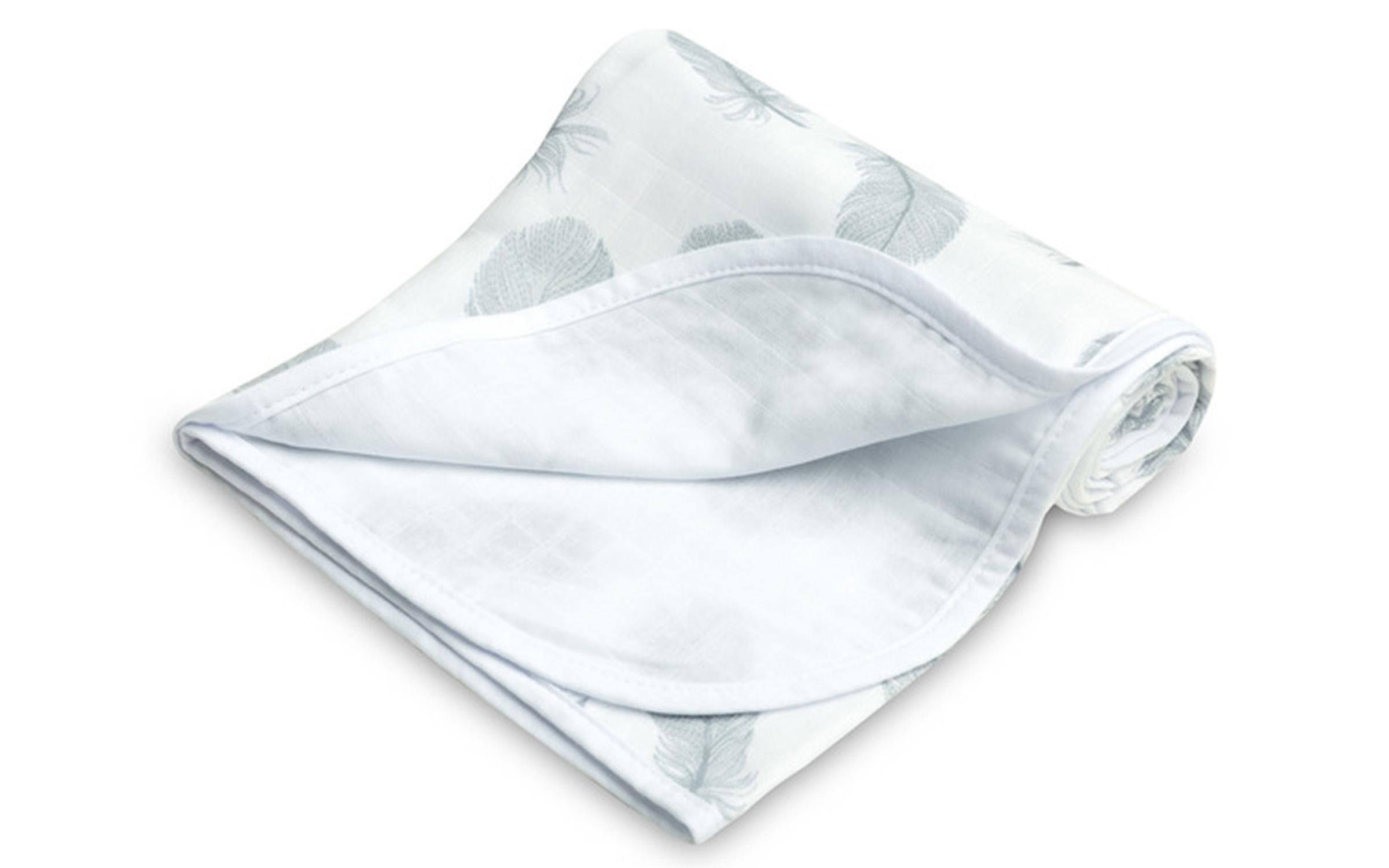 Muslin diaper, white + grey, 80/100 cm  2