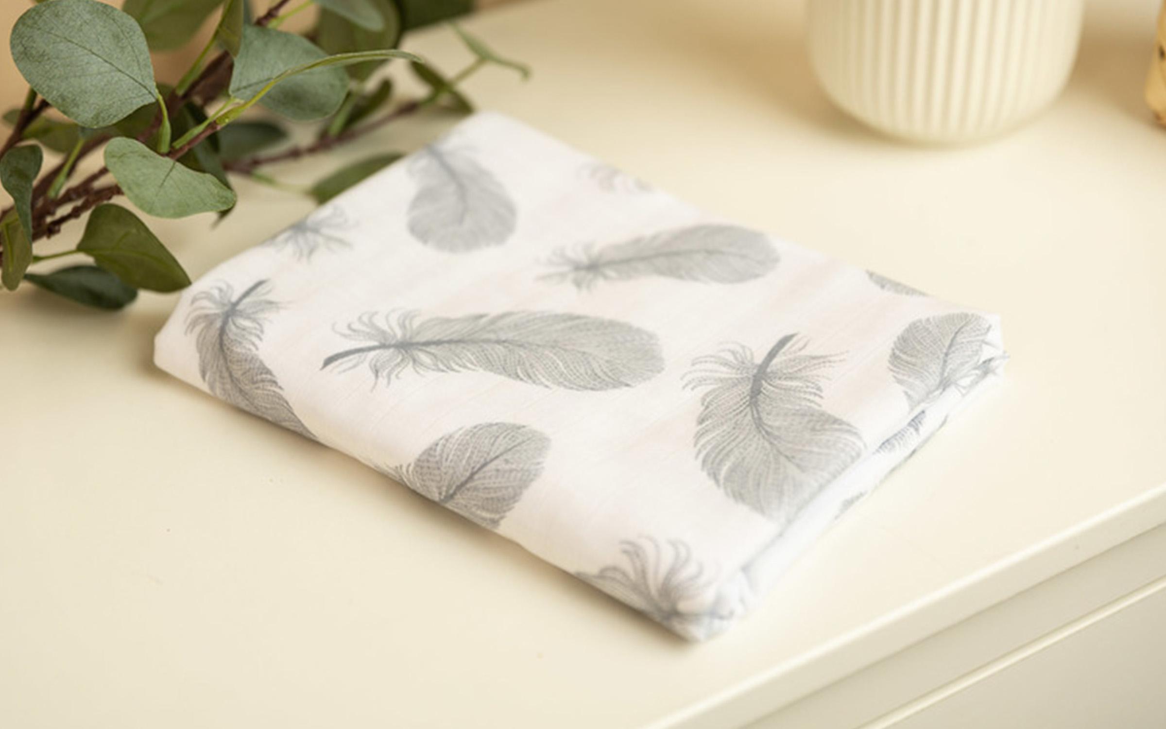 Muslin diaper, white + grey, 80/100 cm  5