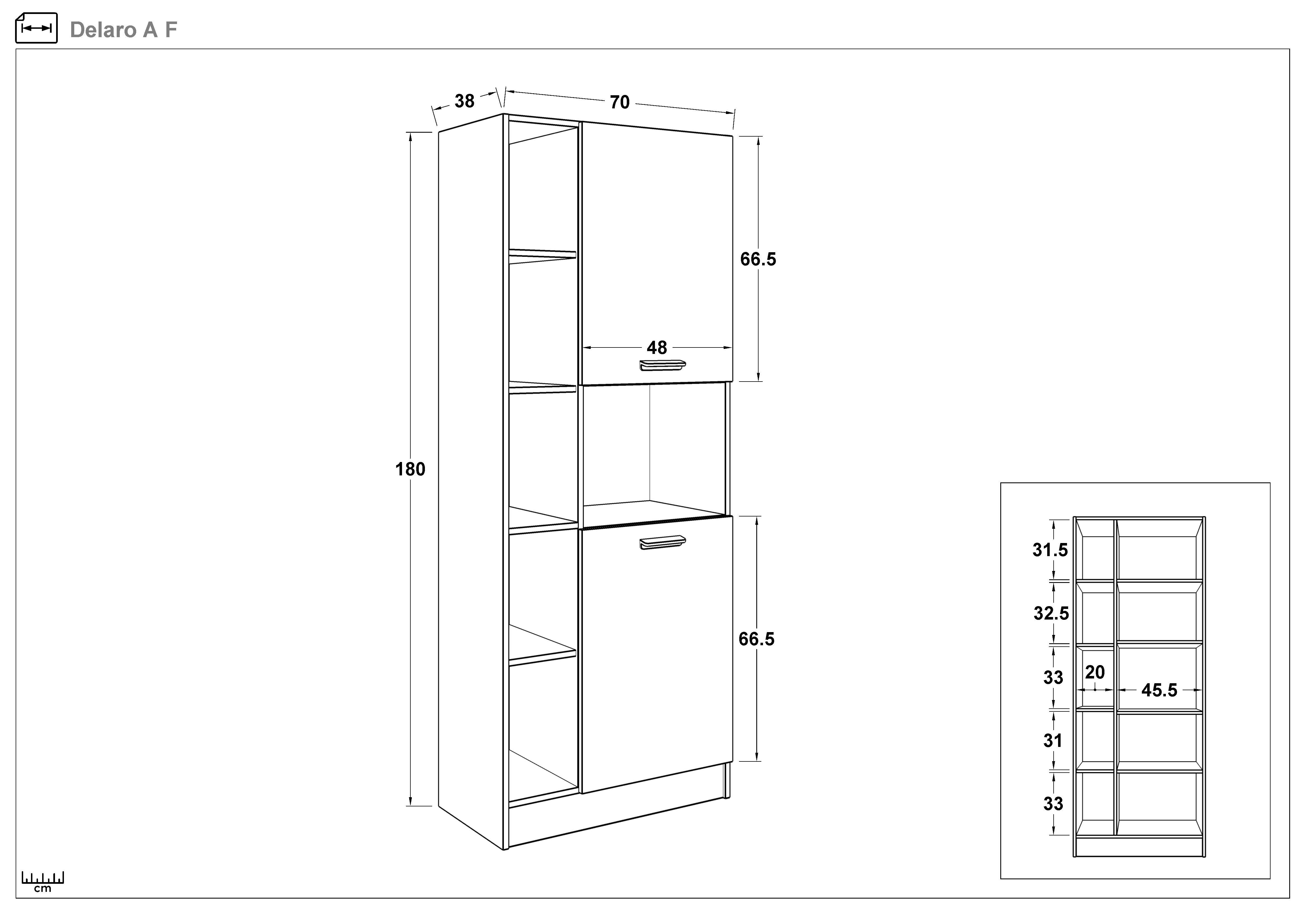 Shelf unit Delaro A, Cognac oak + cashmere  2