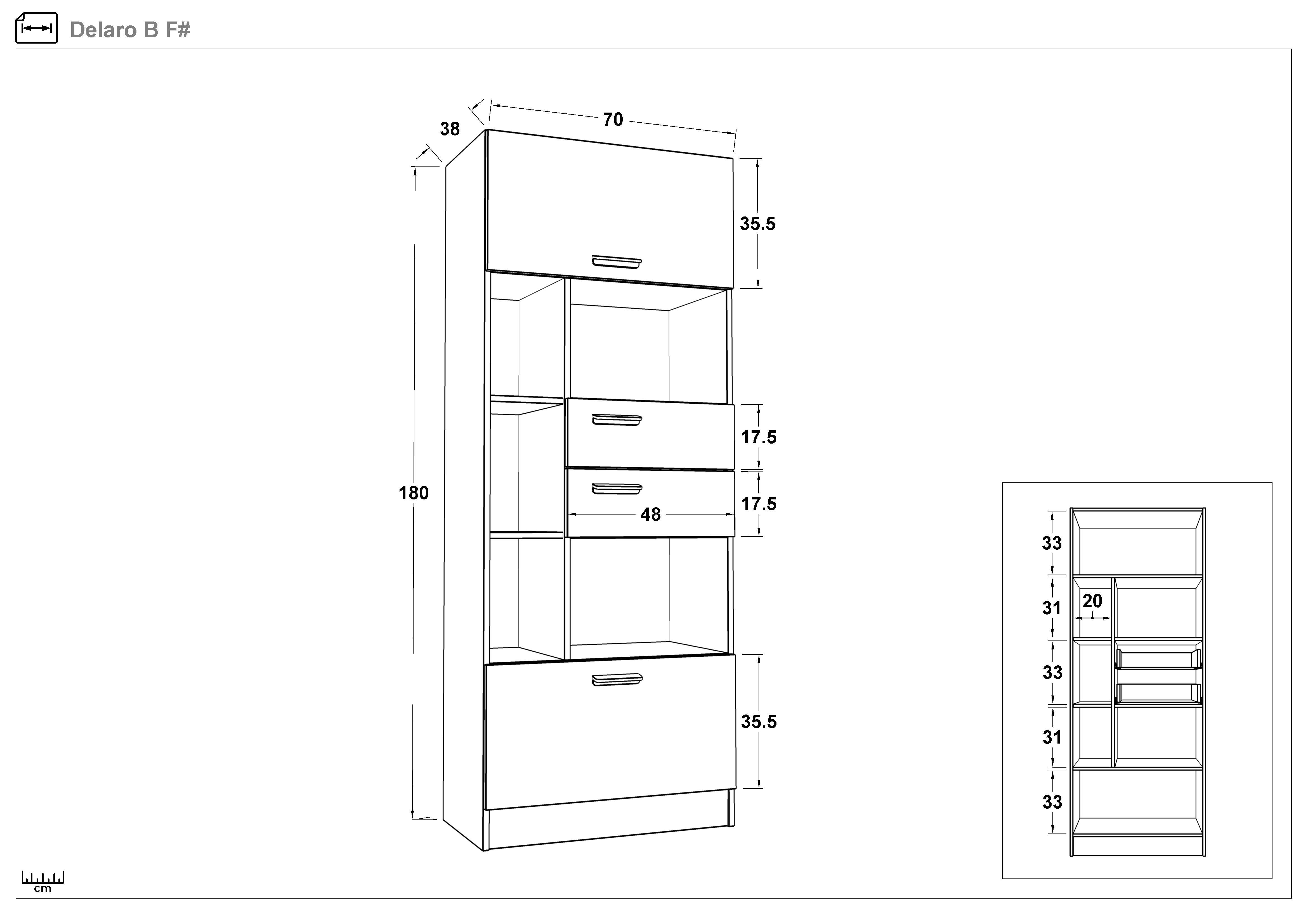 Shelf unit Delaro B, Cognac oak + cashmere  2