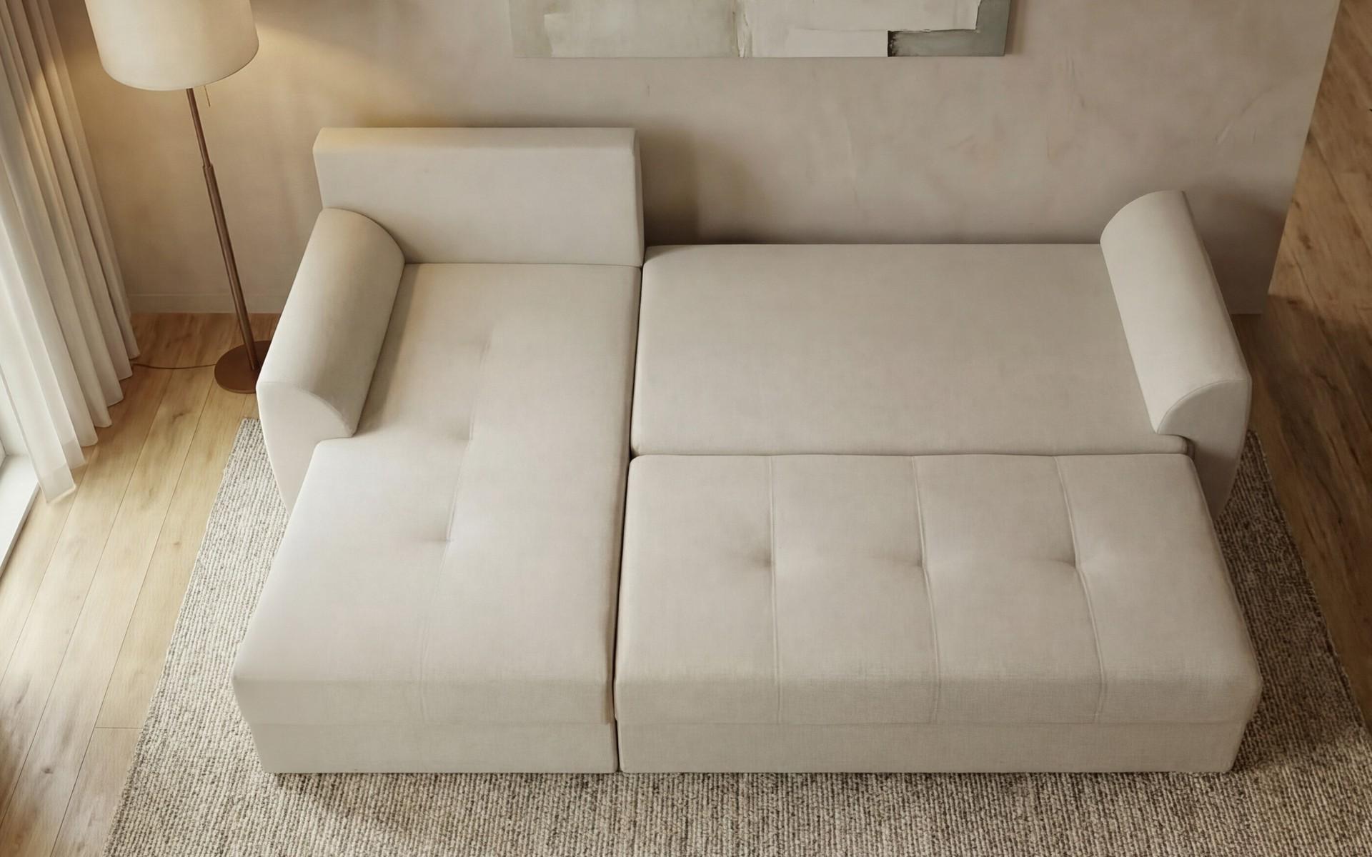 Extendable corner sofa Deman Prime, light beige + beige  4