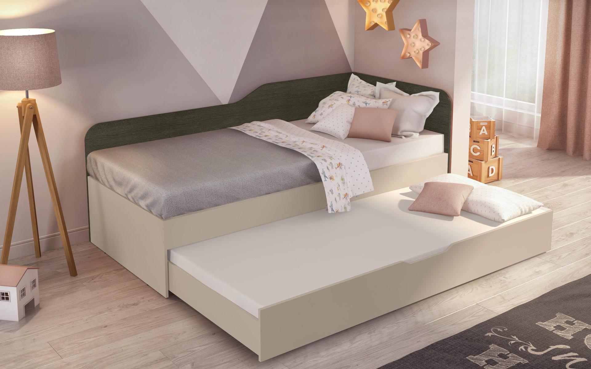 Trundle bed 90/200 Denny + mattress, cashmere + Anthracite oak  6
