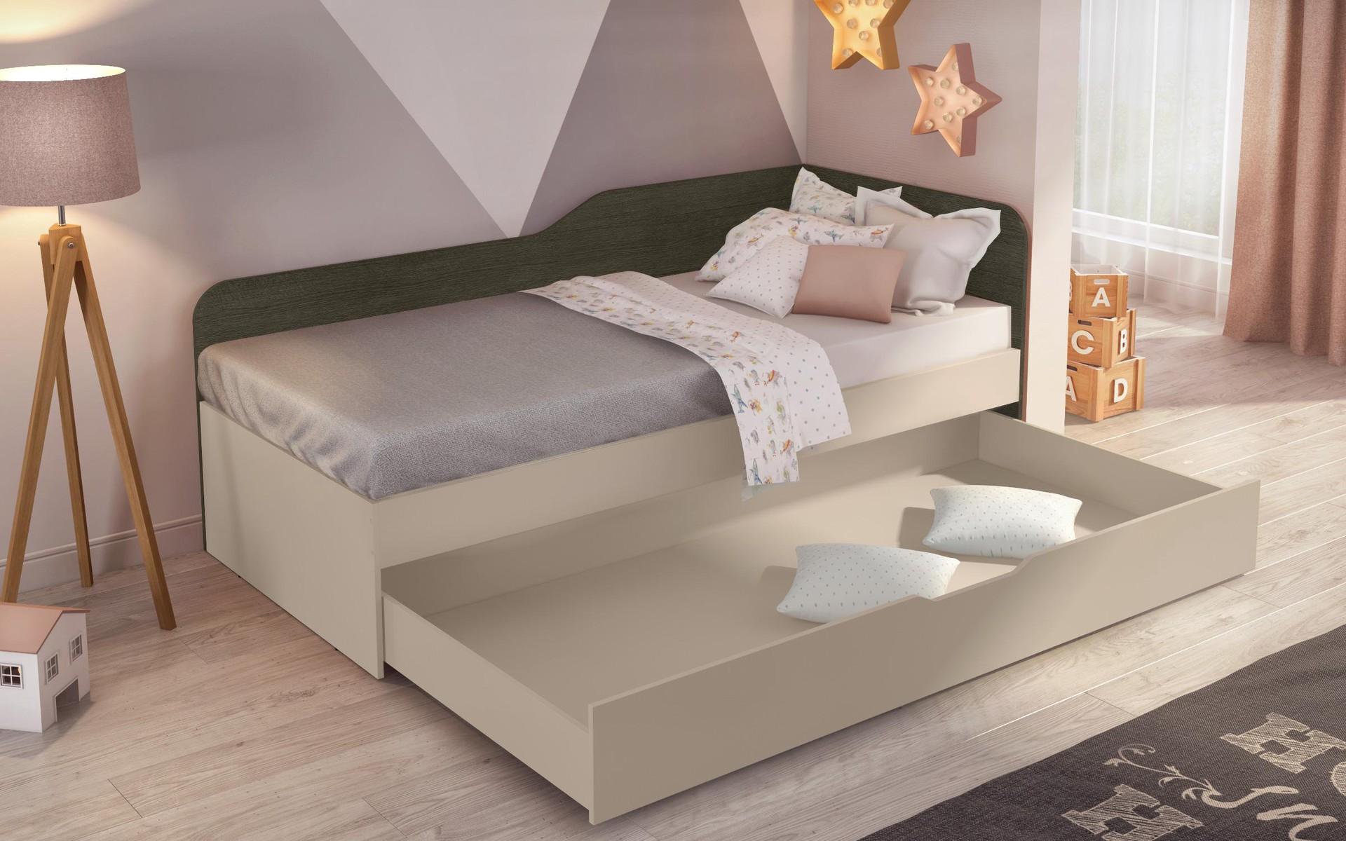 Trundle bed 90/200 Denny + mattress, cashmere + Anthracite oak  5