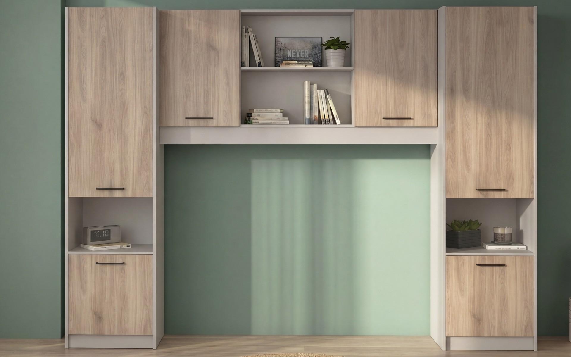 Wardrobe system Diema, cashmere + honey Castello oak  3