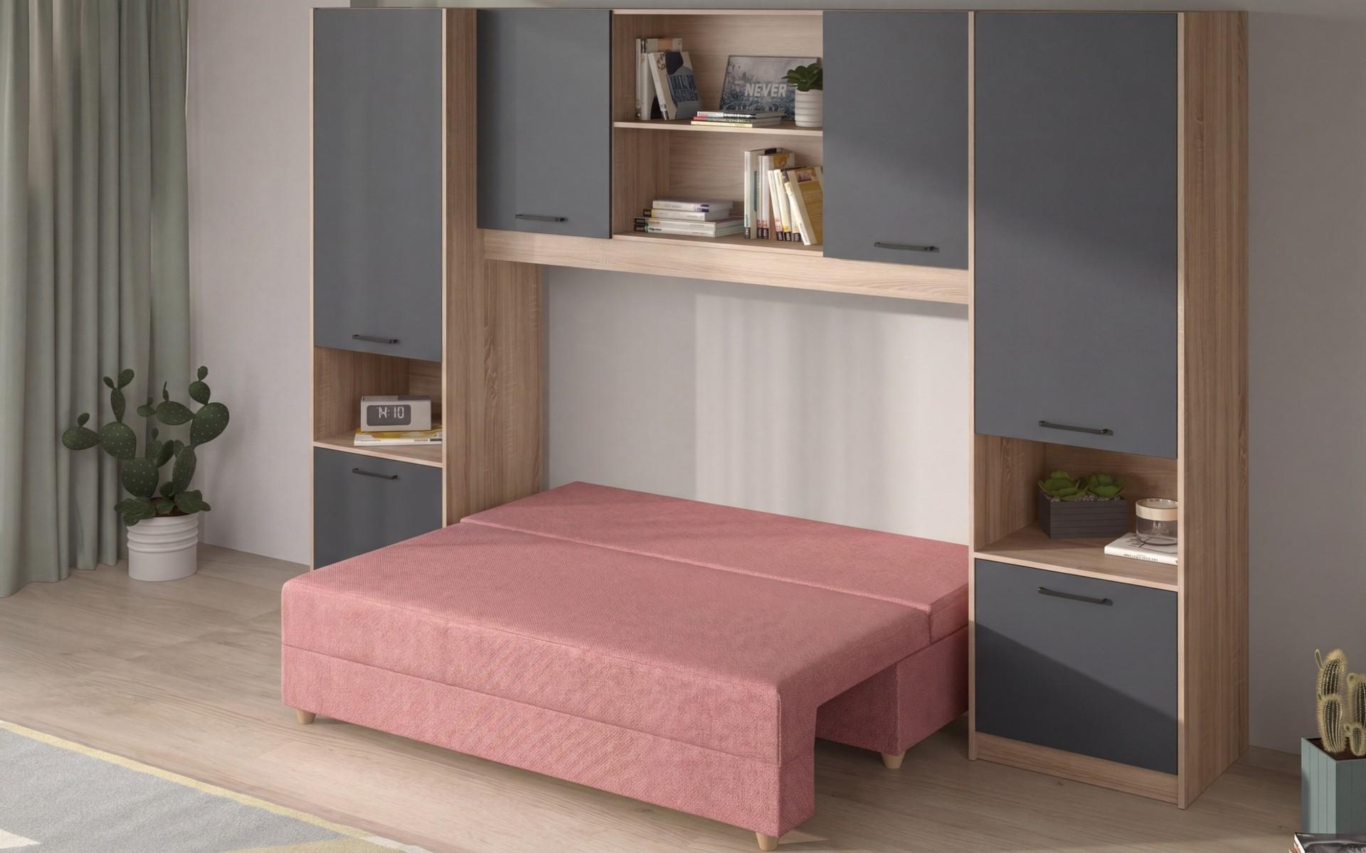 Set Diema, Sonoma oak + anthracite matt + coral  3