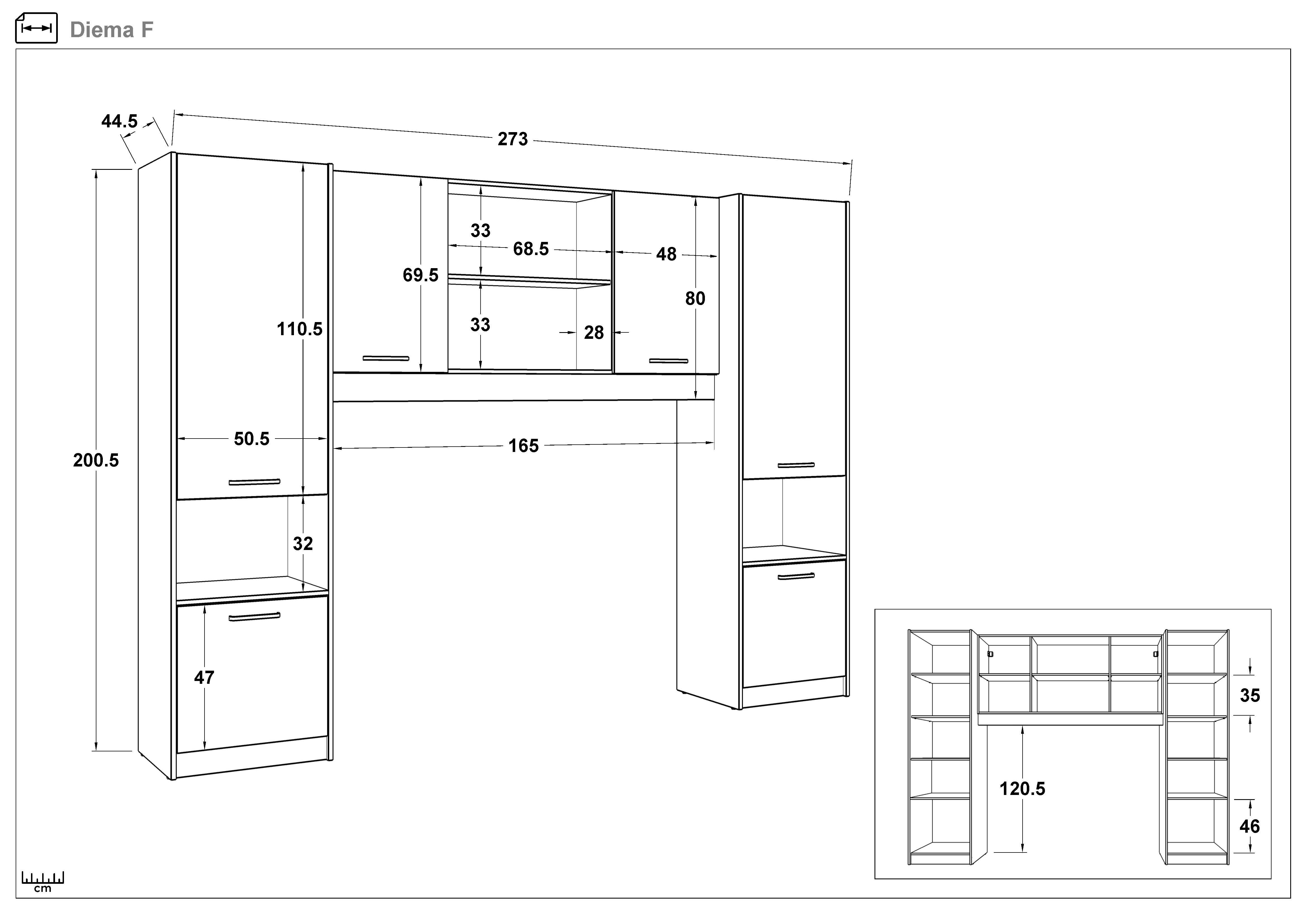 Wardrobe system Diema, Sonoma oak + anthracite matt  2
