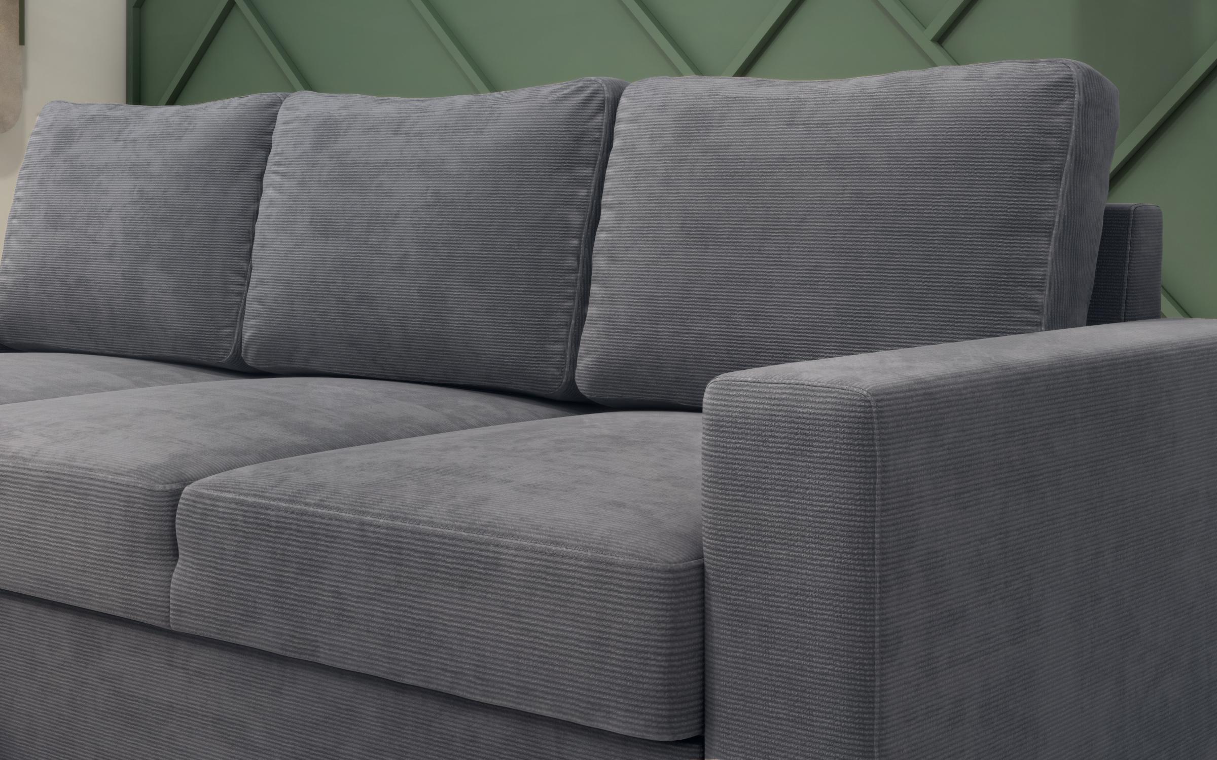 Extendable corner sofa Alba Ultra, dark grey  7