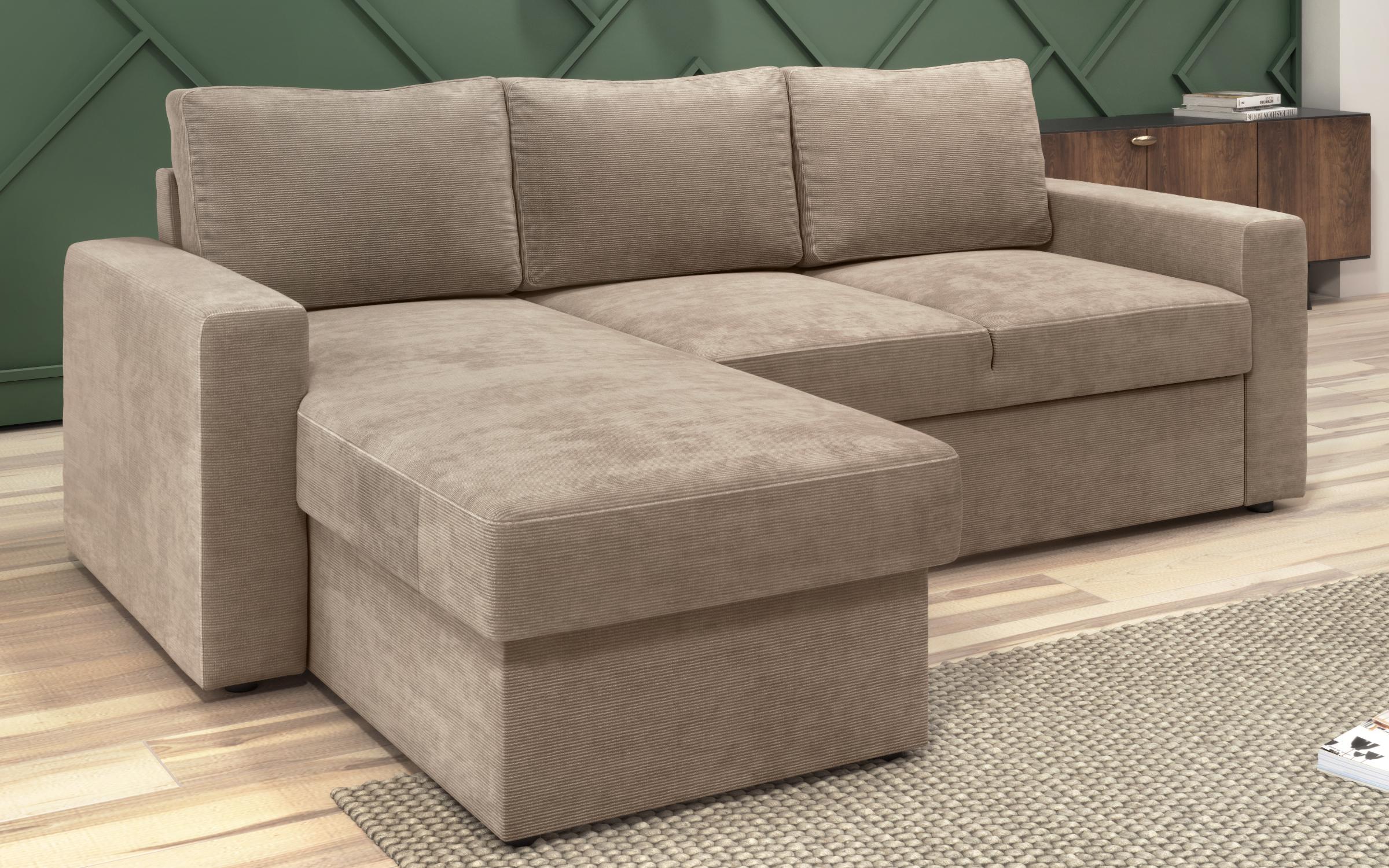 Extendable corner sofa Alba Ultra, light brown  4