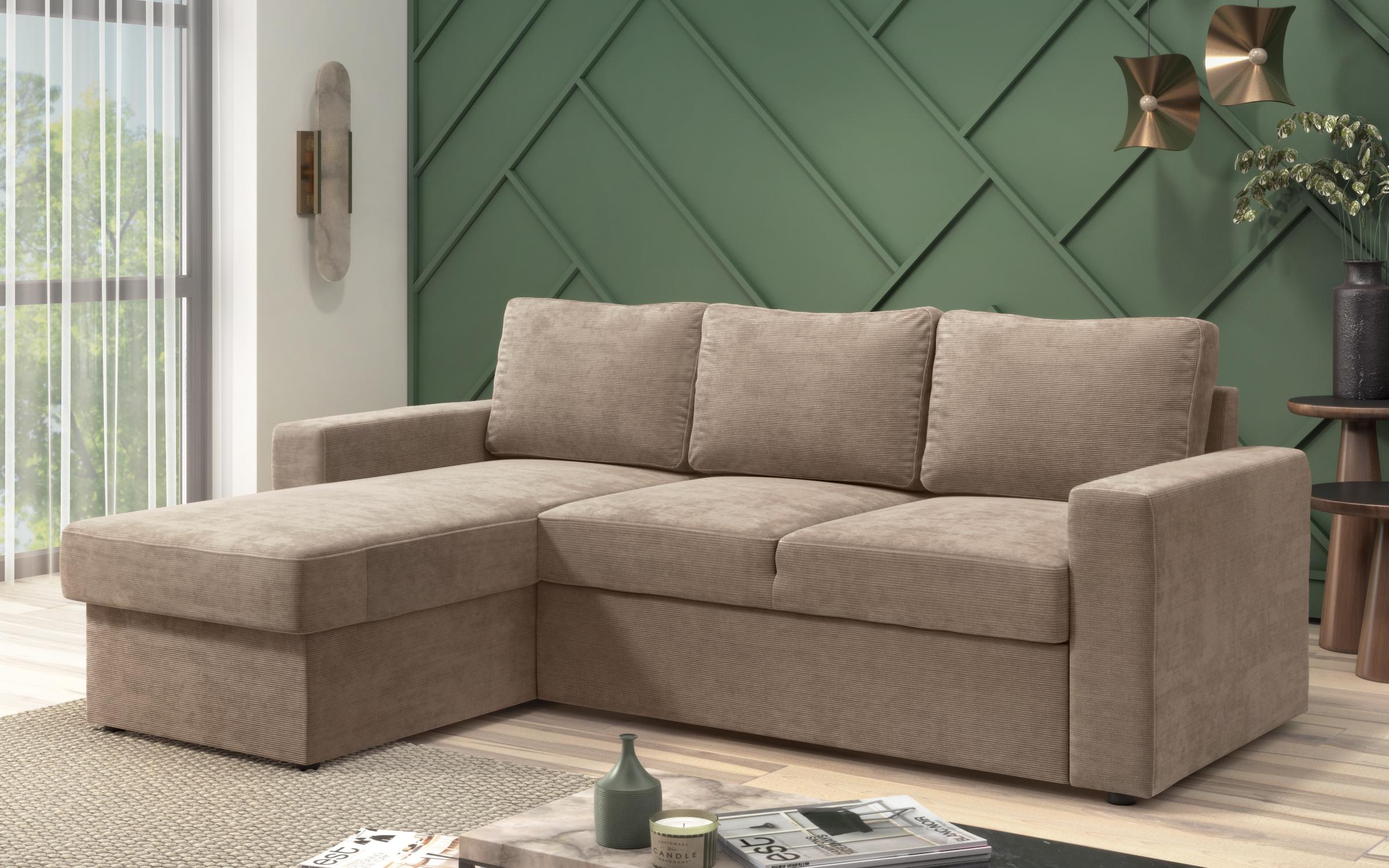 Extendable corner sofa Alba Ultra, light brown  5