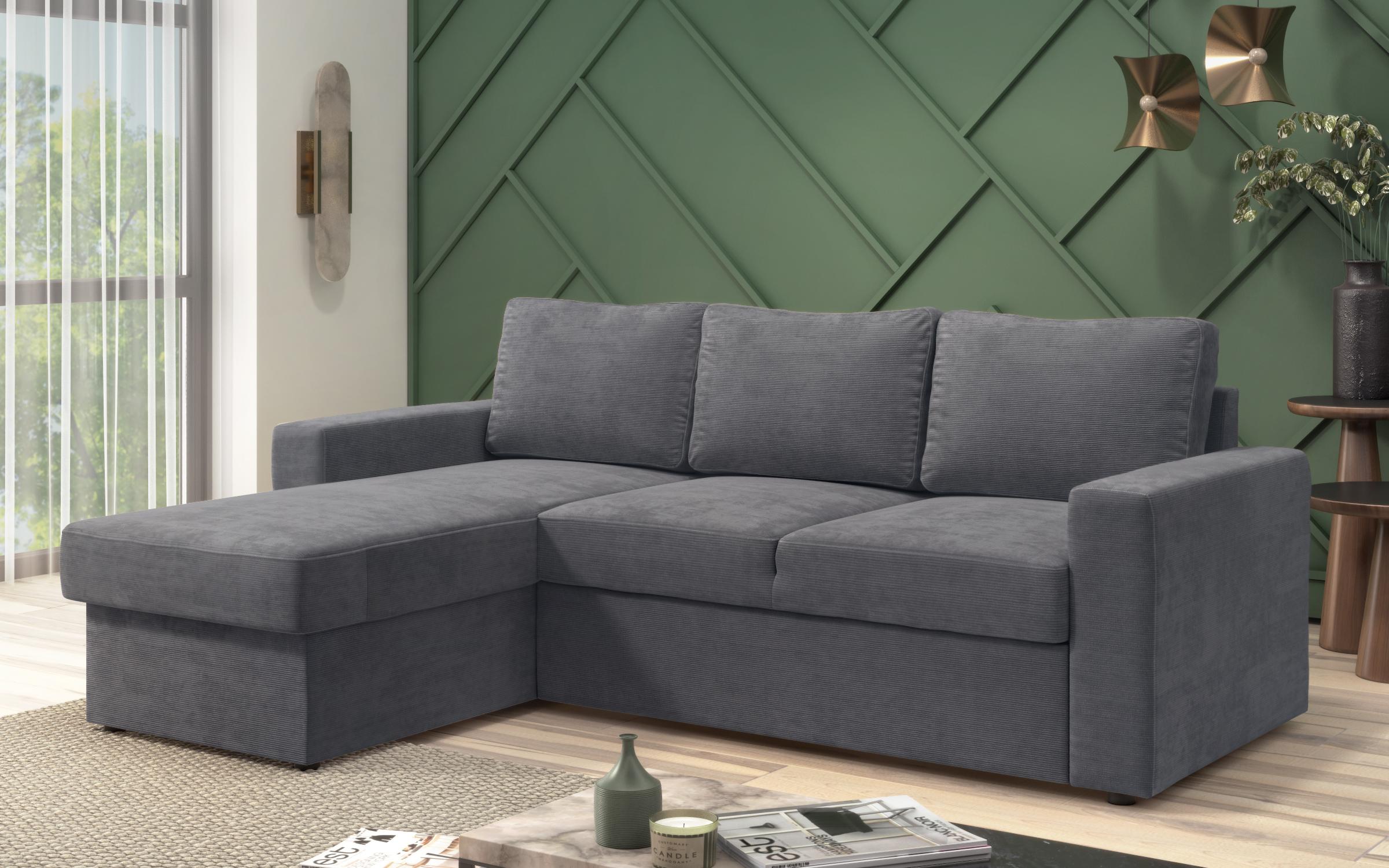 Extendable corner sofa Alba Ultra, dark grey  4