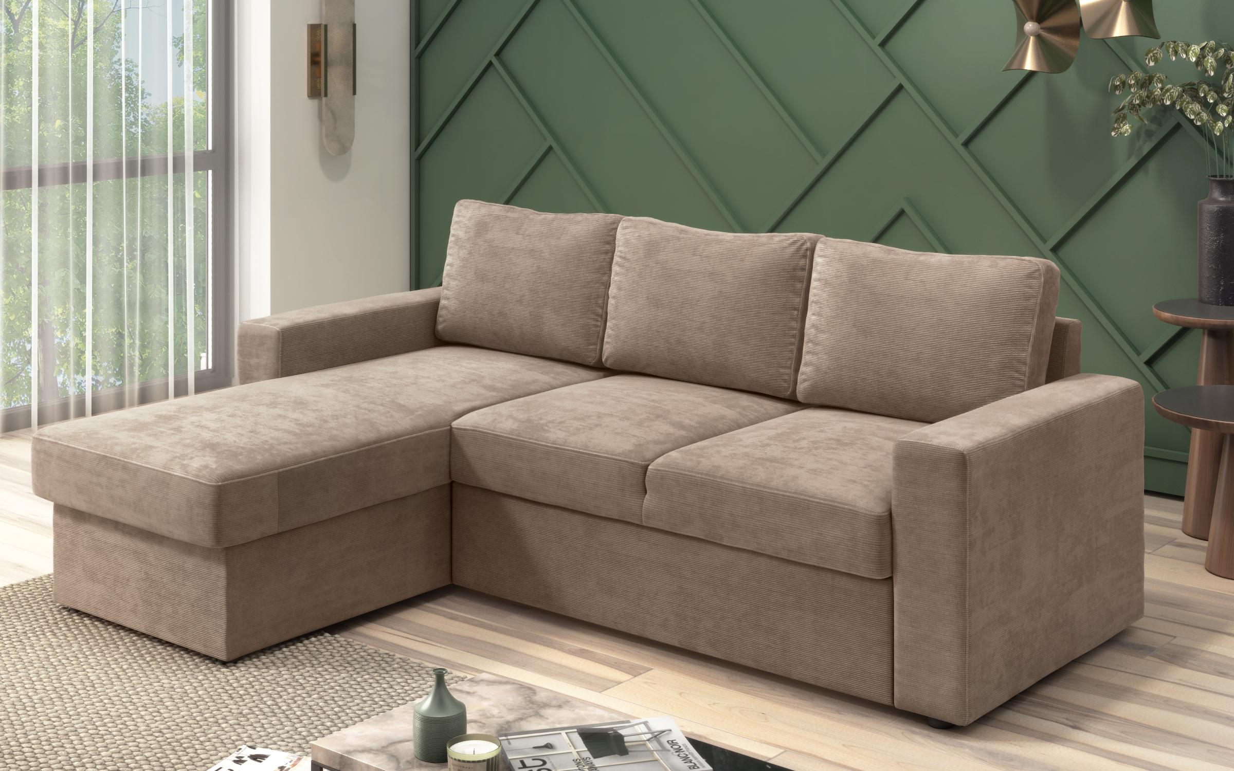 Extendable corner sofa Alba Ultra, light brown  6