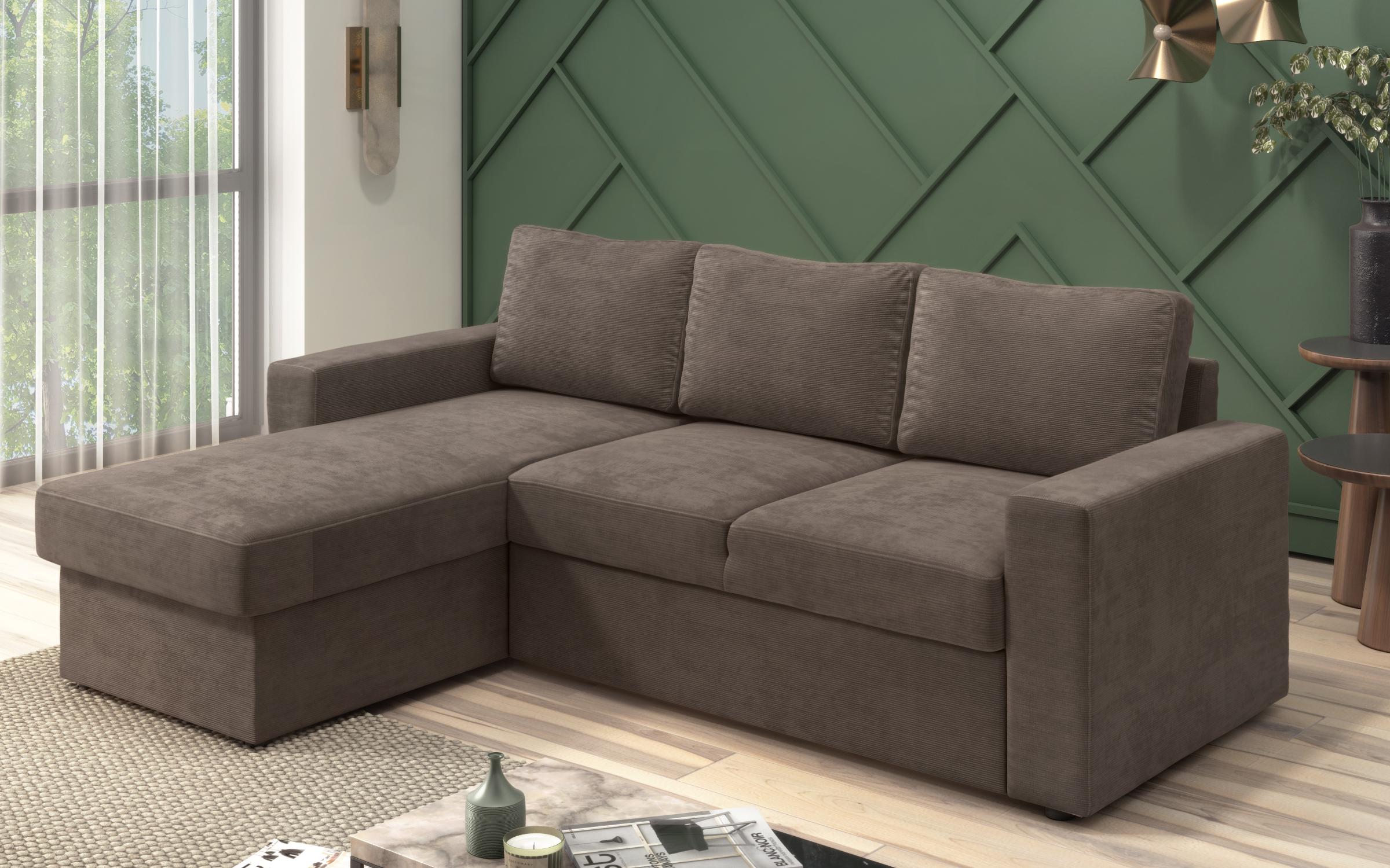 Extendable corner sofa Alba Ultra, dark brown  5