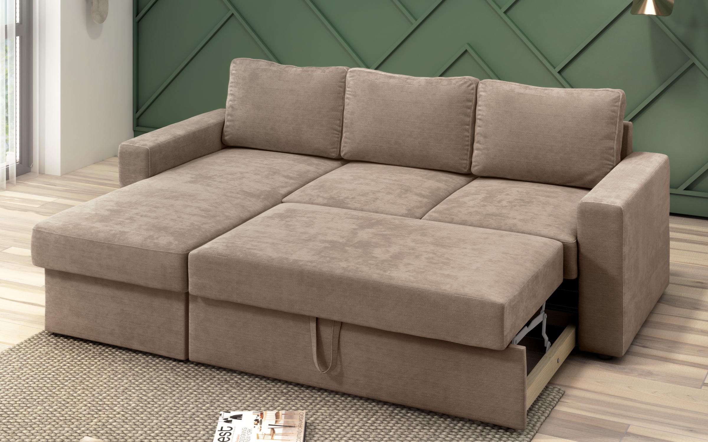Extendable corner sofa Alba Ultra, light brown  7