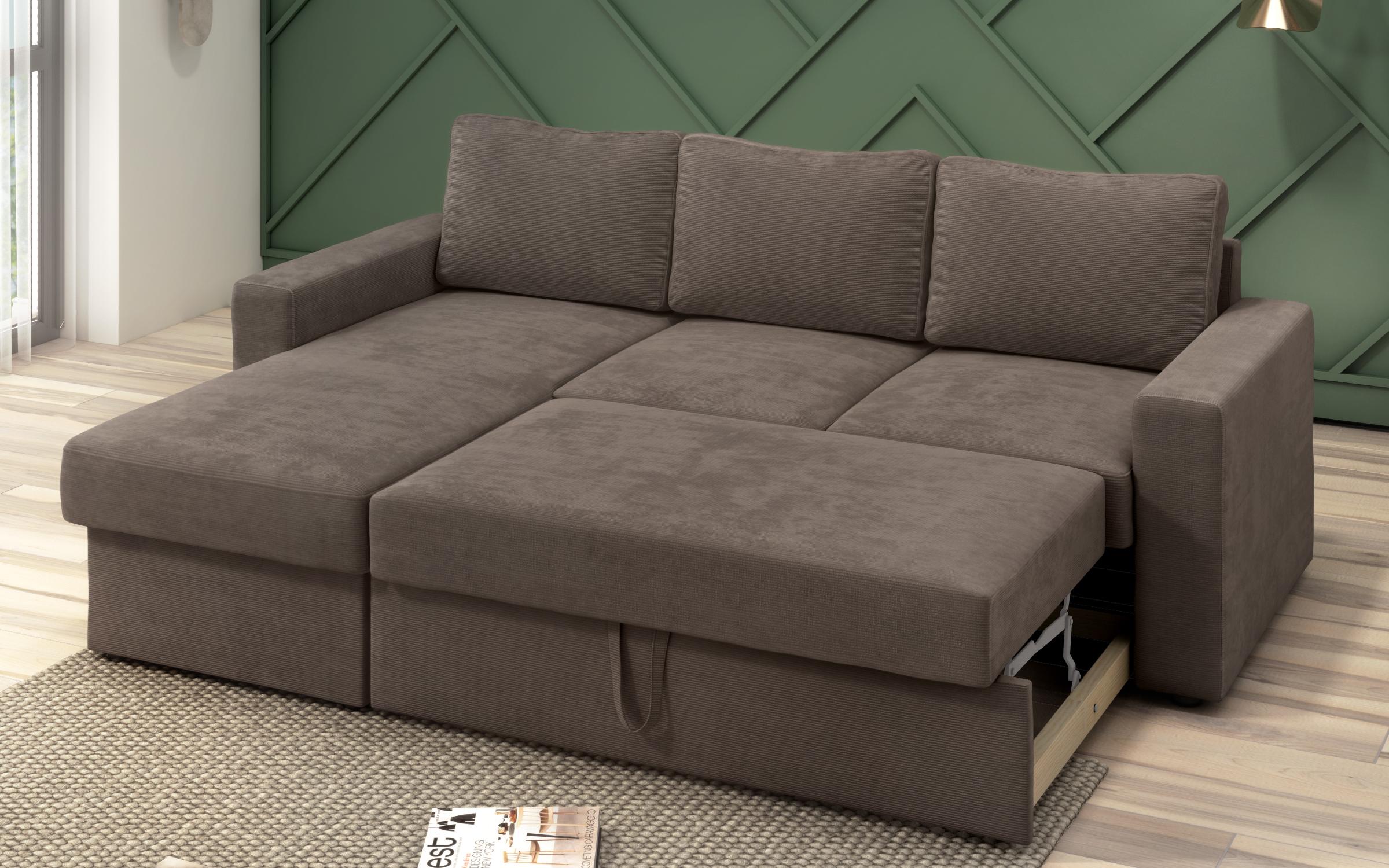 Extendable corner sofa Alba Ultra, dark brown  6