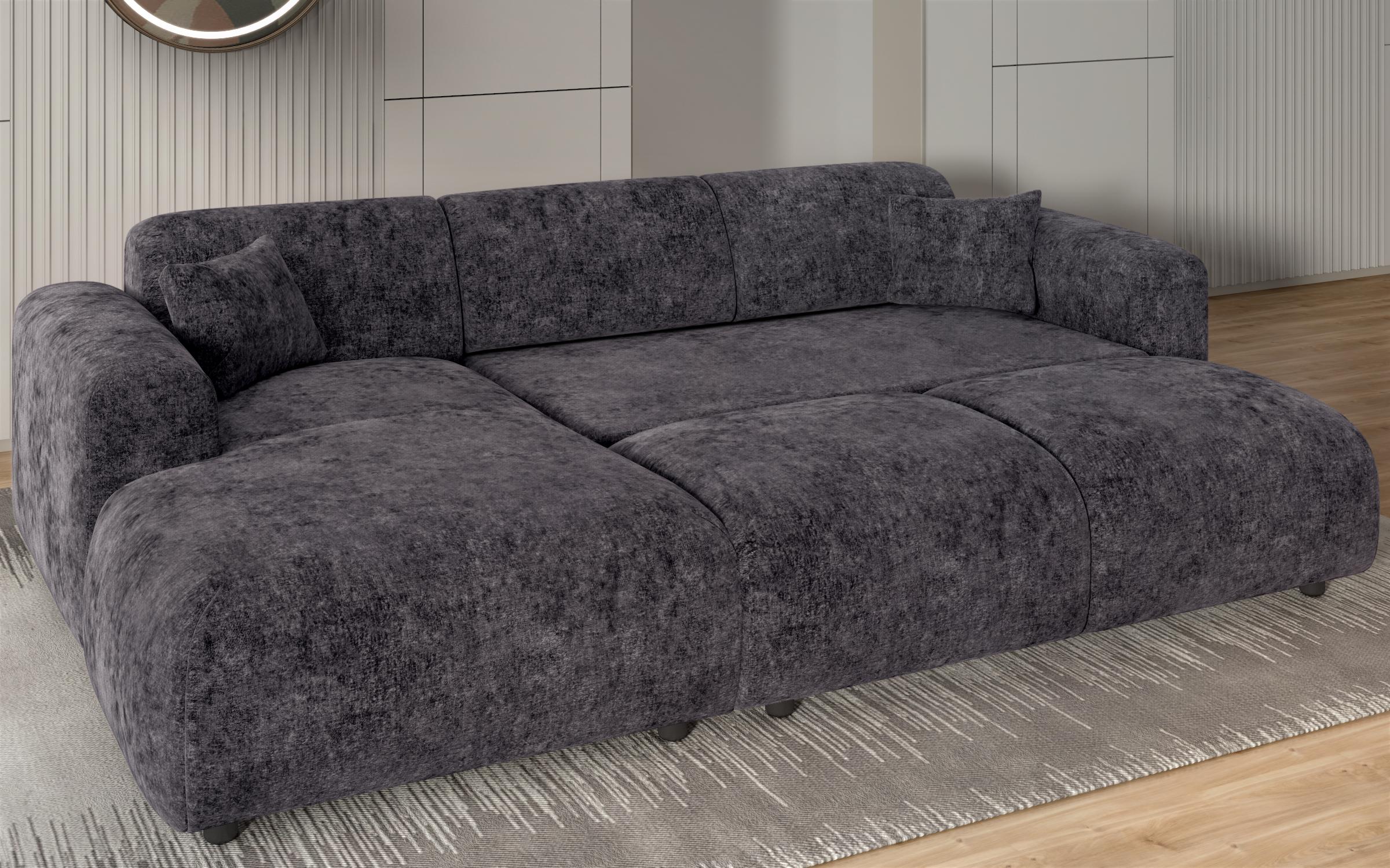 Extendable corner sofa Alegro, dark grey  4