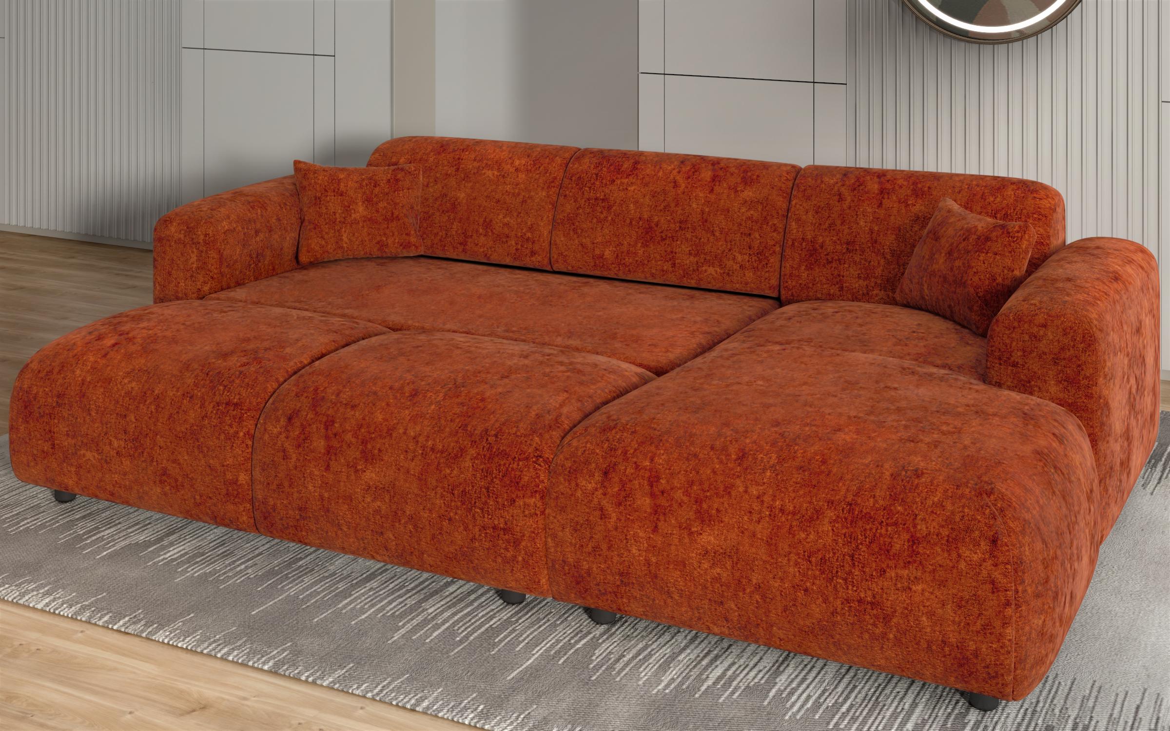 Extendable corner sofa Alegro, orange  4