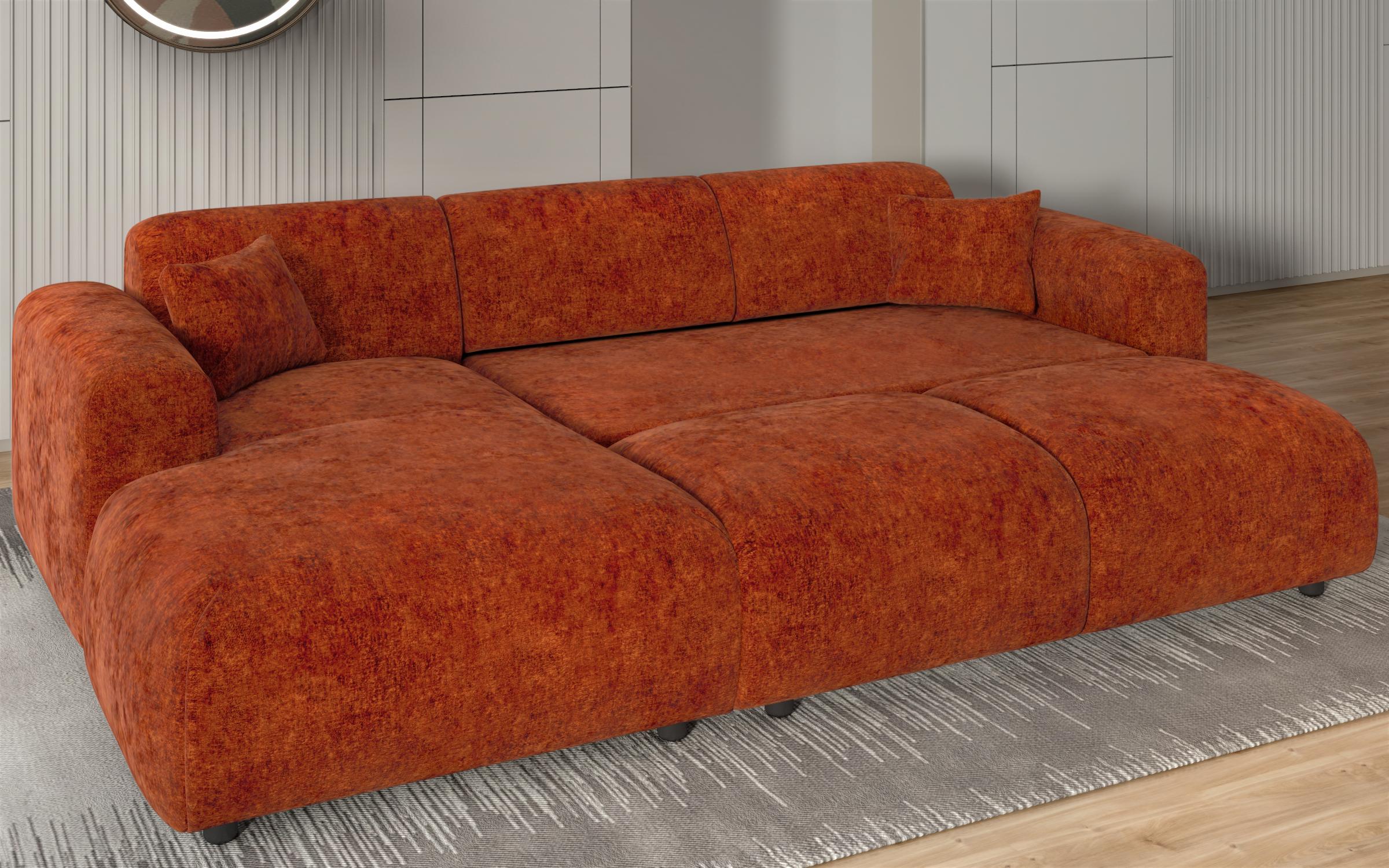 Extendable corner sofa Alegro, orange  4