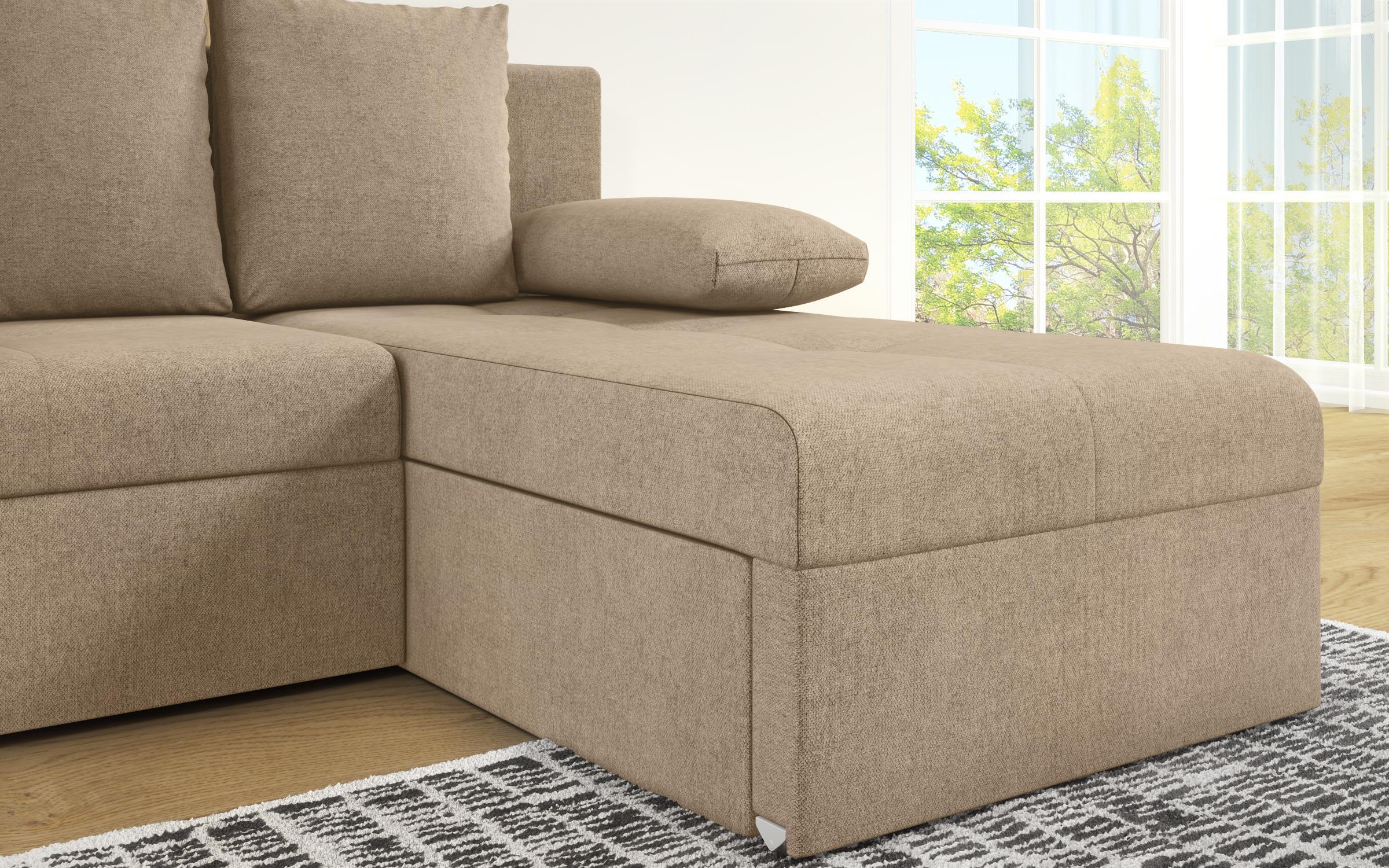 Extendable corner sofa Aleto, light beige  9
