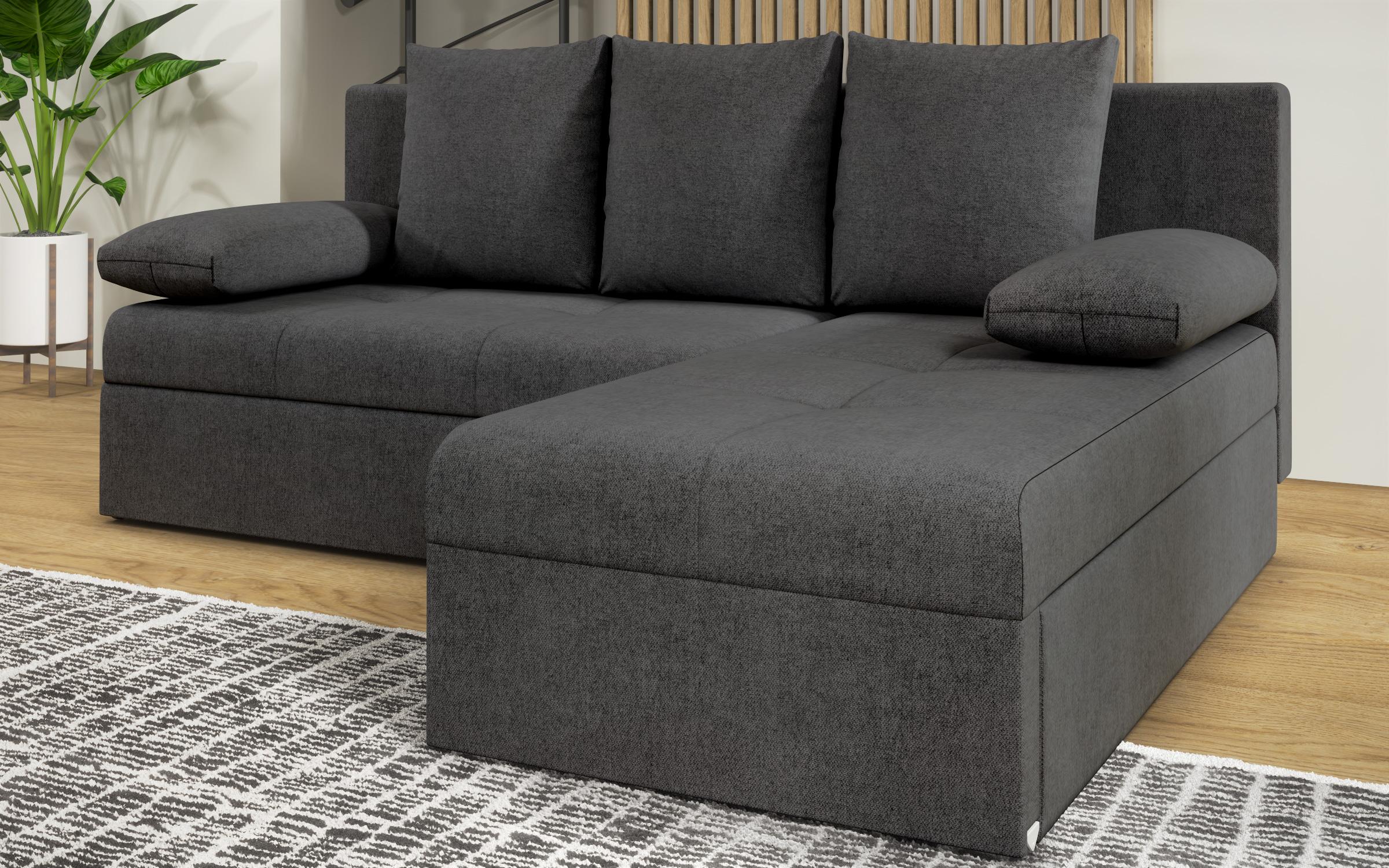 Extendable corner sofa Aleto, dark grey  6