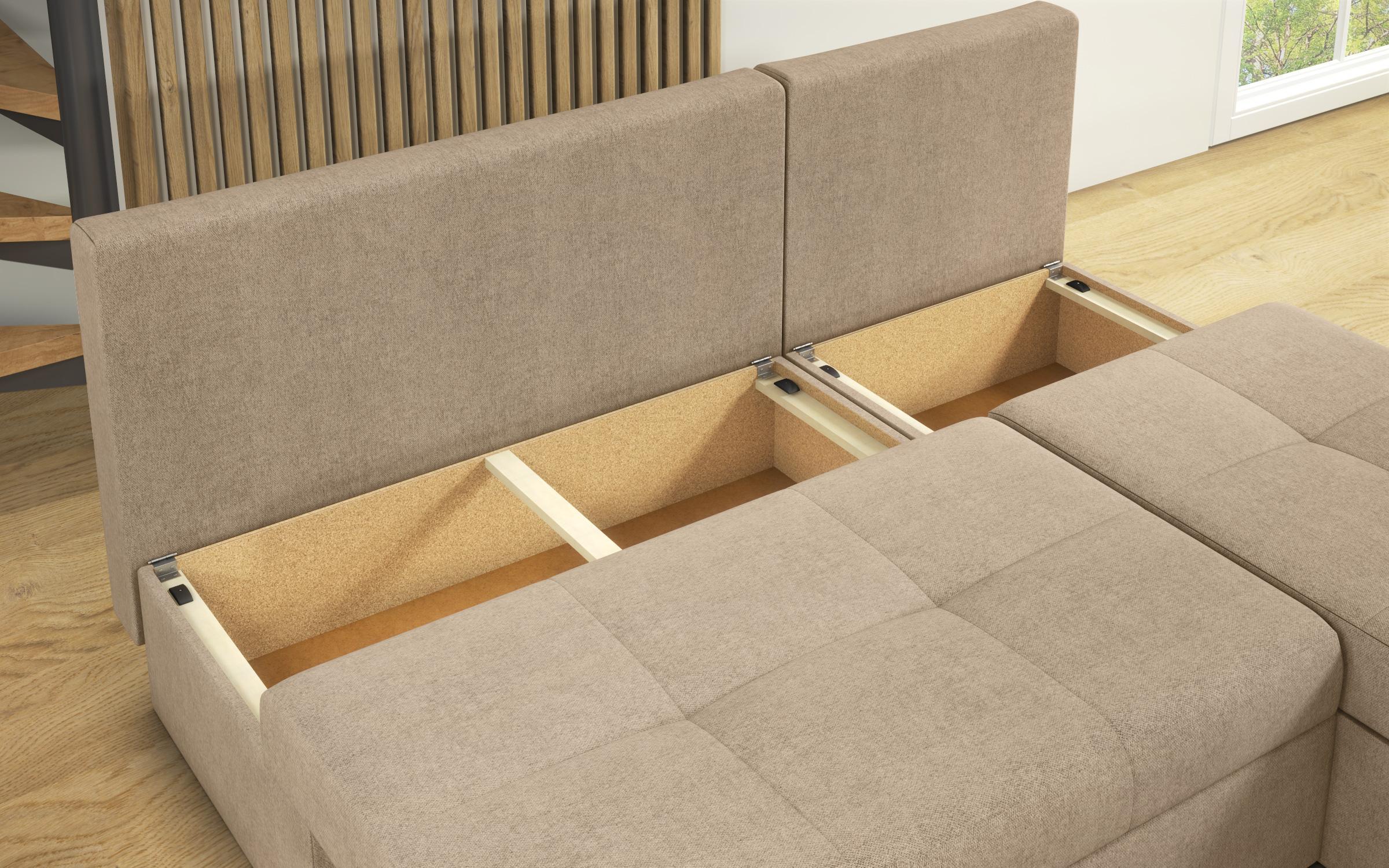 Extendable corner sofa Aleto, light beige  7