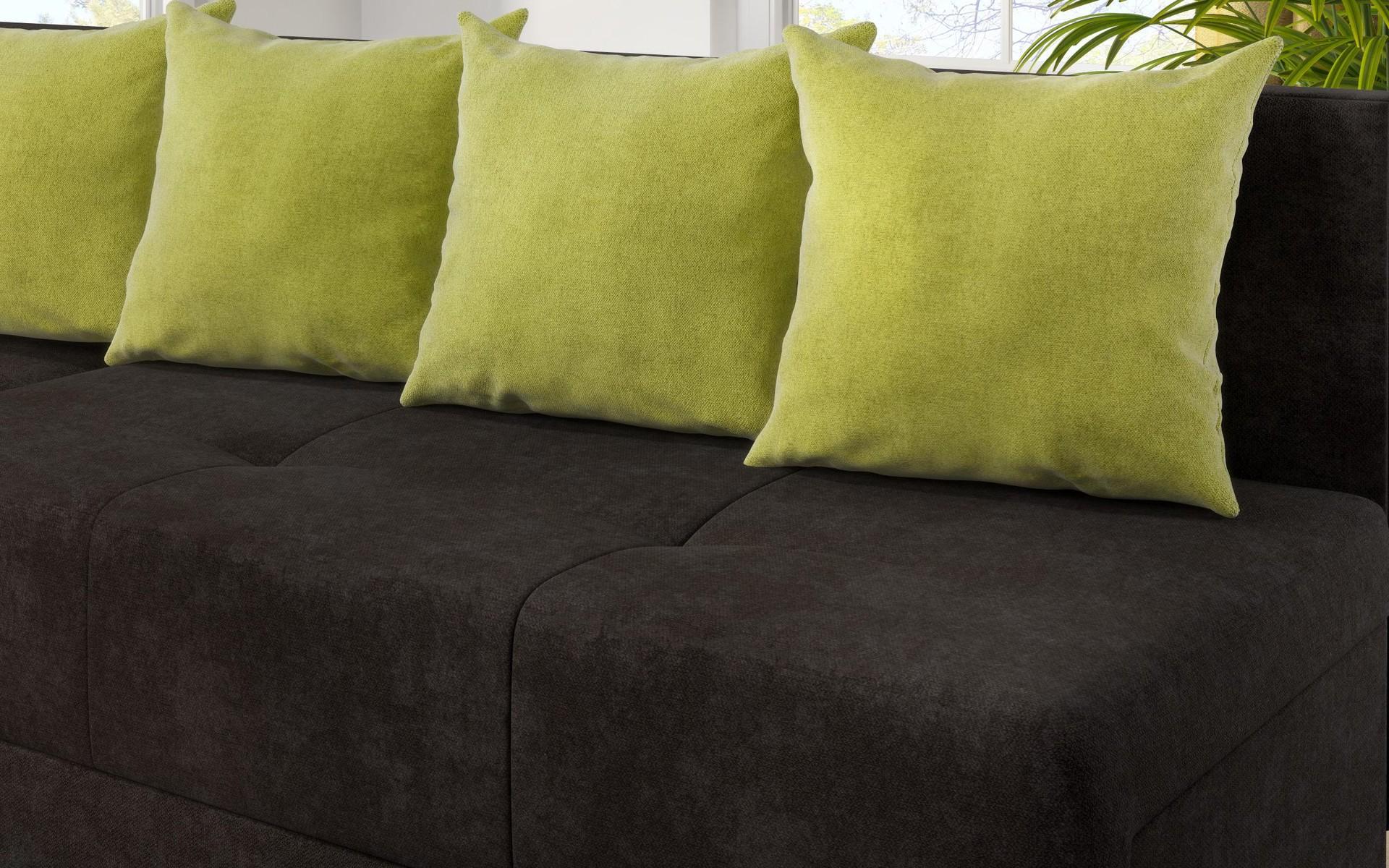 Extendable corner sofa Alora, grey brown + green  6