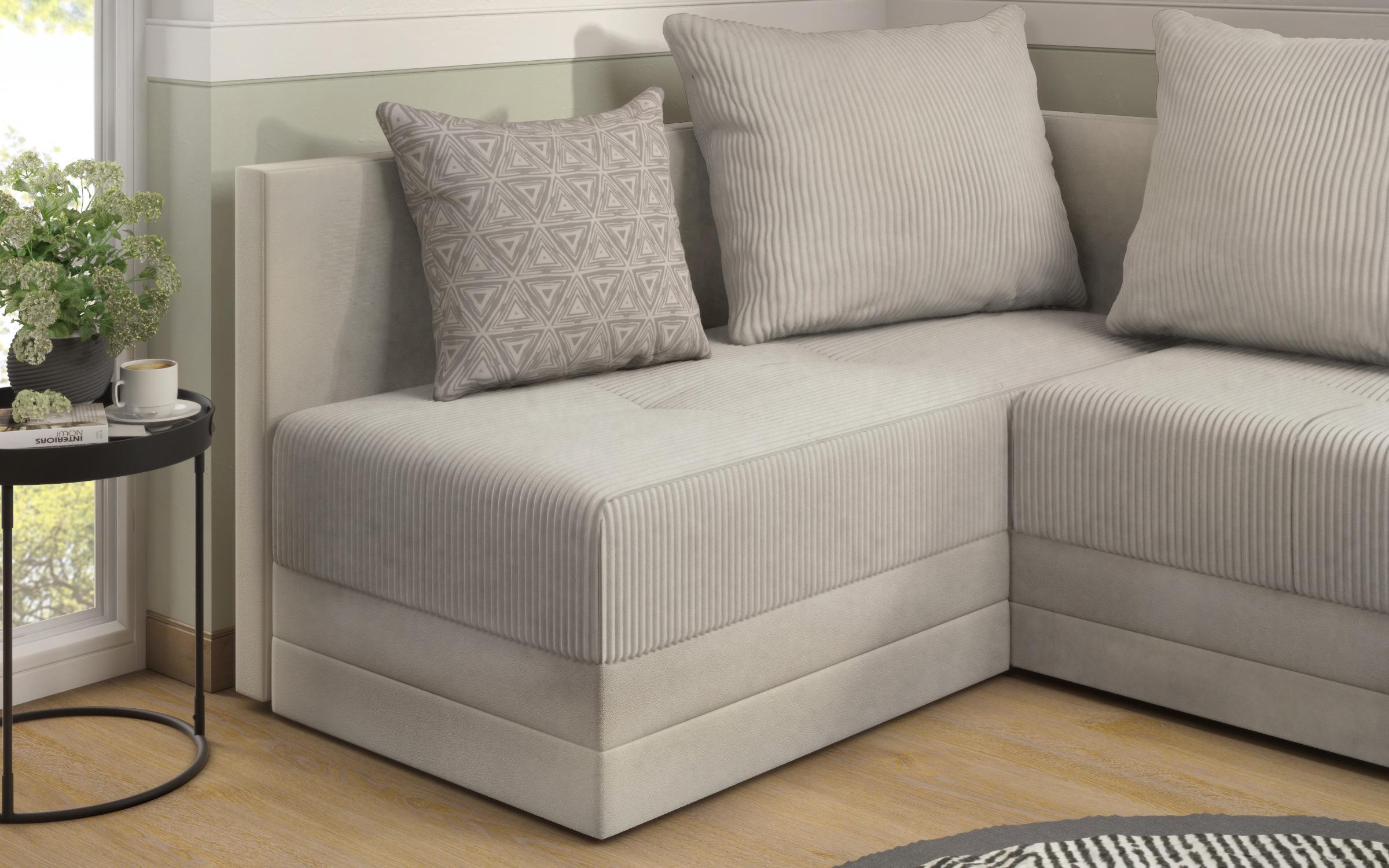 Extendable sofa Aramo, beige + light beige + print  5