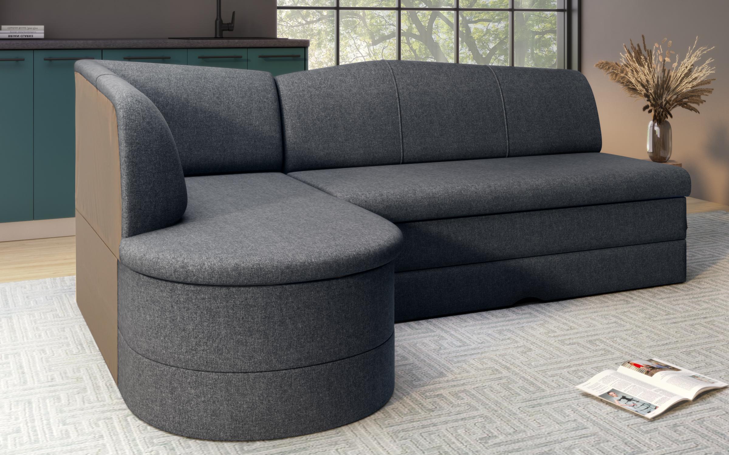 Extendable sofa Arelo, dark grey  5