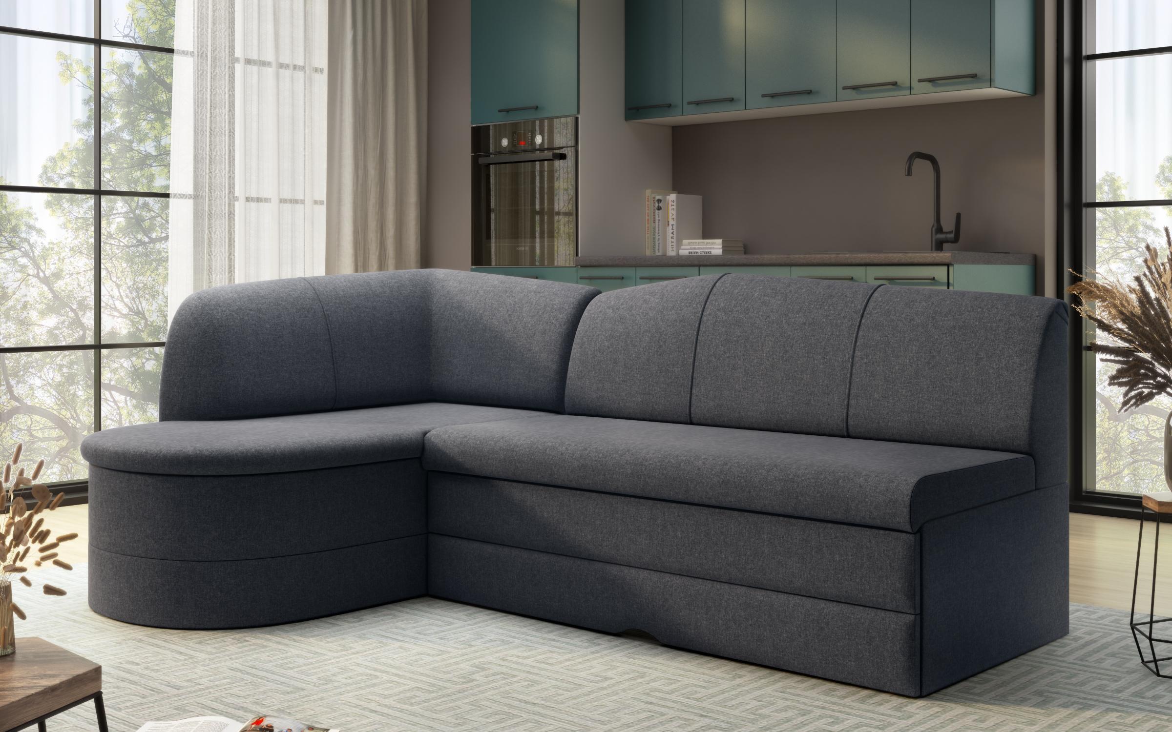 Extendable sofa Arelo, dark grey  2