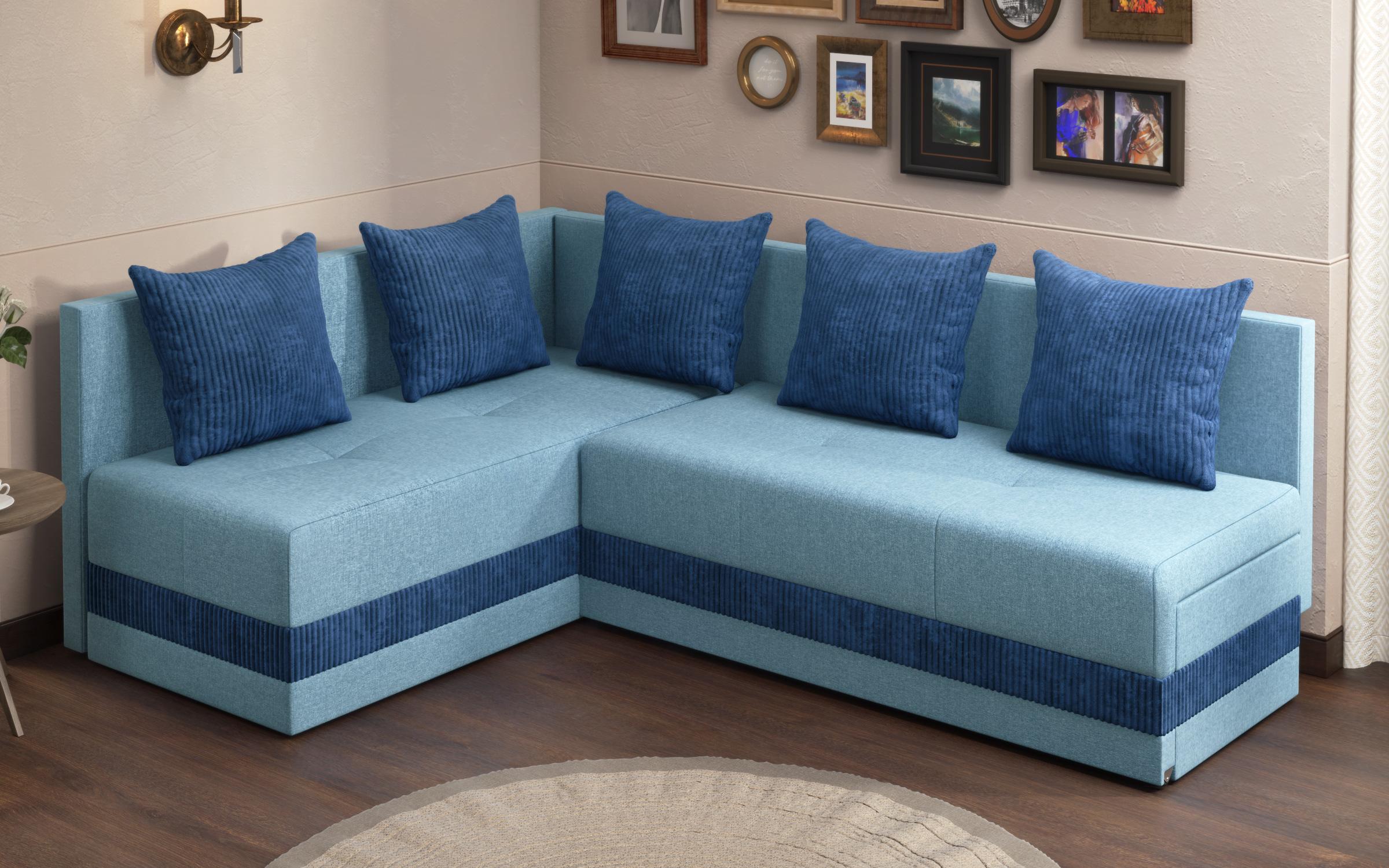 Extendable sofa Areti, turquoise + blue  4