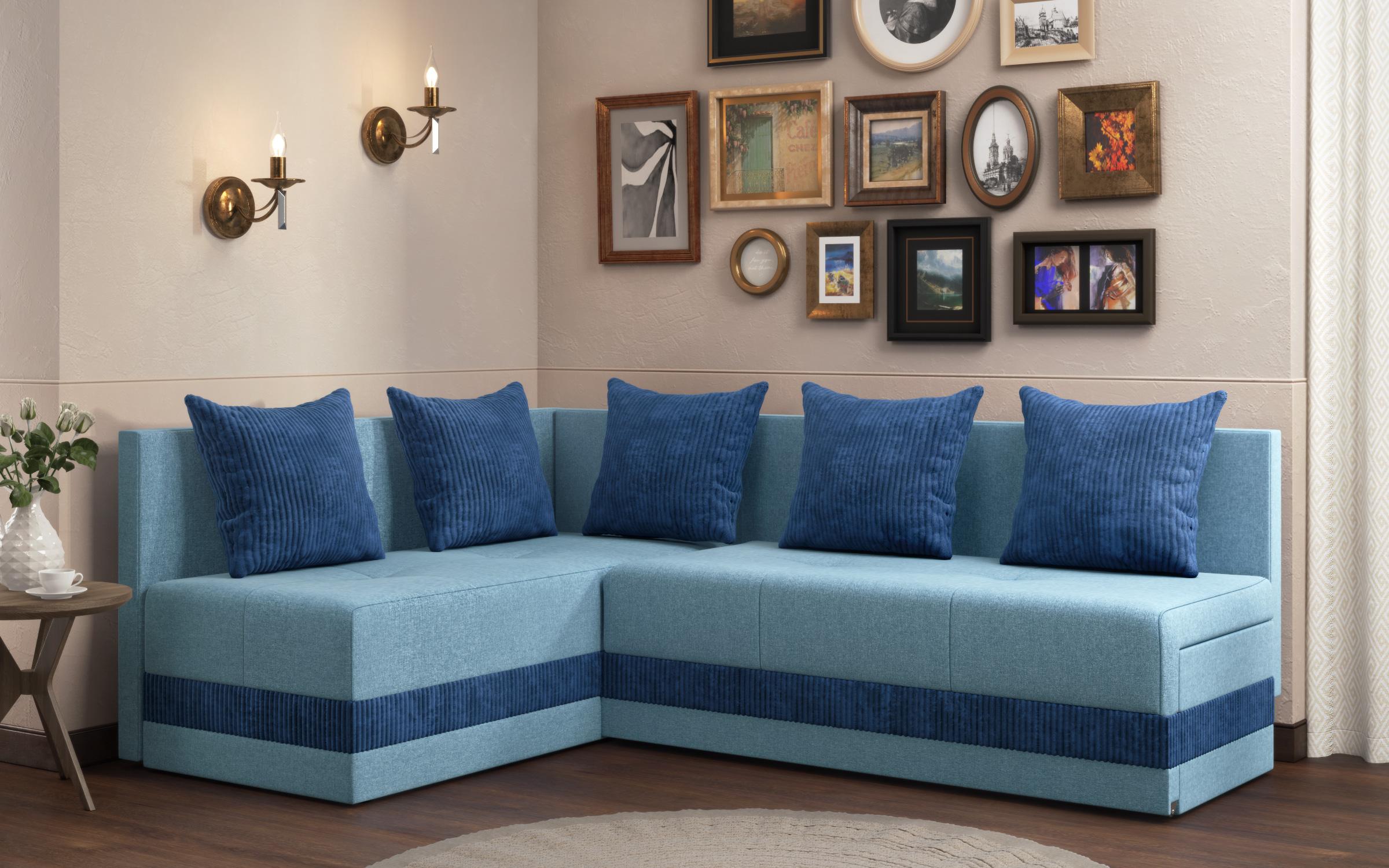 Extendable sofa Areti, turquoise + blue  3